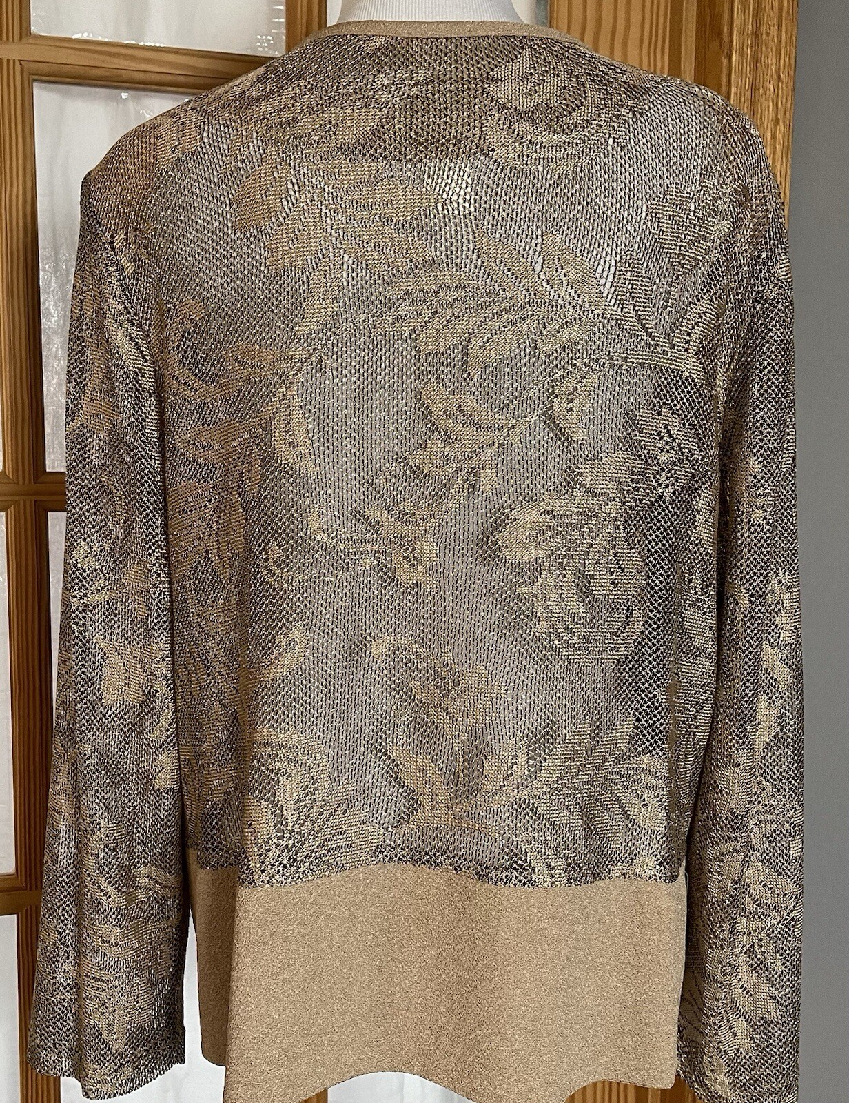 Vtg Special Thyme Floral Cardigan Women’s 16W Beige Button USA Made Classic Boho