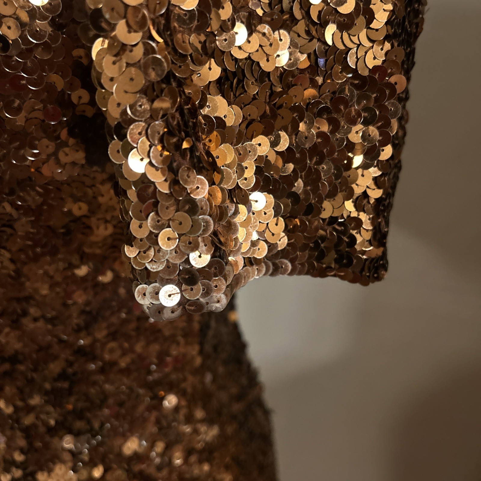 Vintage Modi for Neiman Marcus Sequined Mini Brown Dress Women’s Small