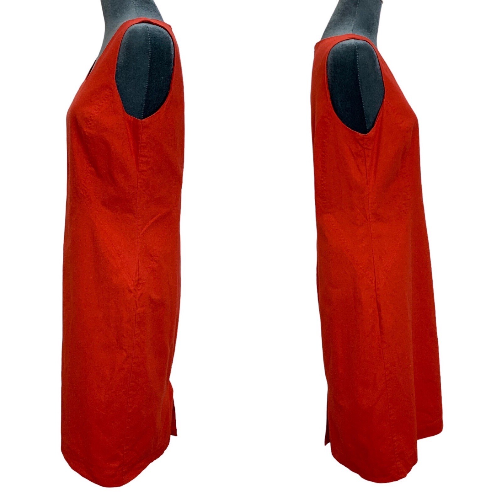 Vintage 90s JG Hook Womens 6 Sleeveless Red Sheath Dress Linen Cotton Blend