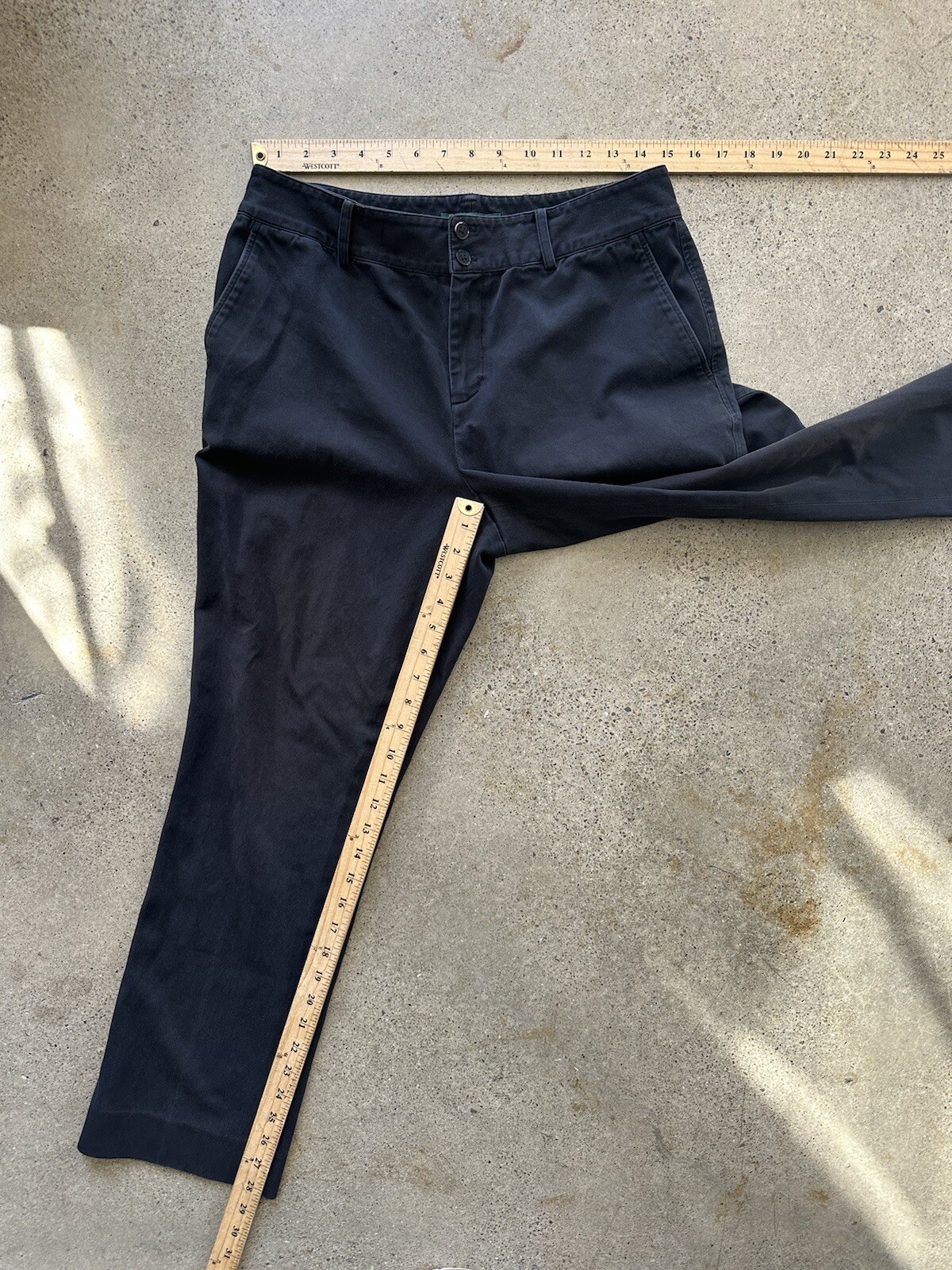 Vintage Polo Ralph Lauren Black Cotton & Elastane Twin-Button Pants Size 10