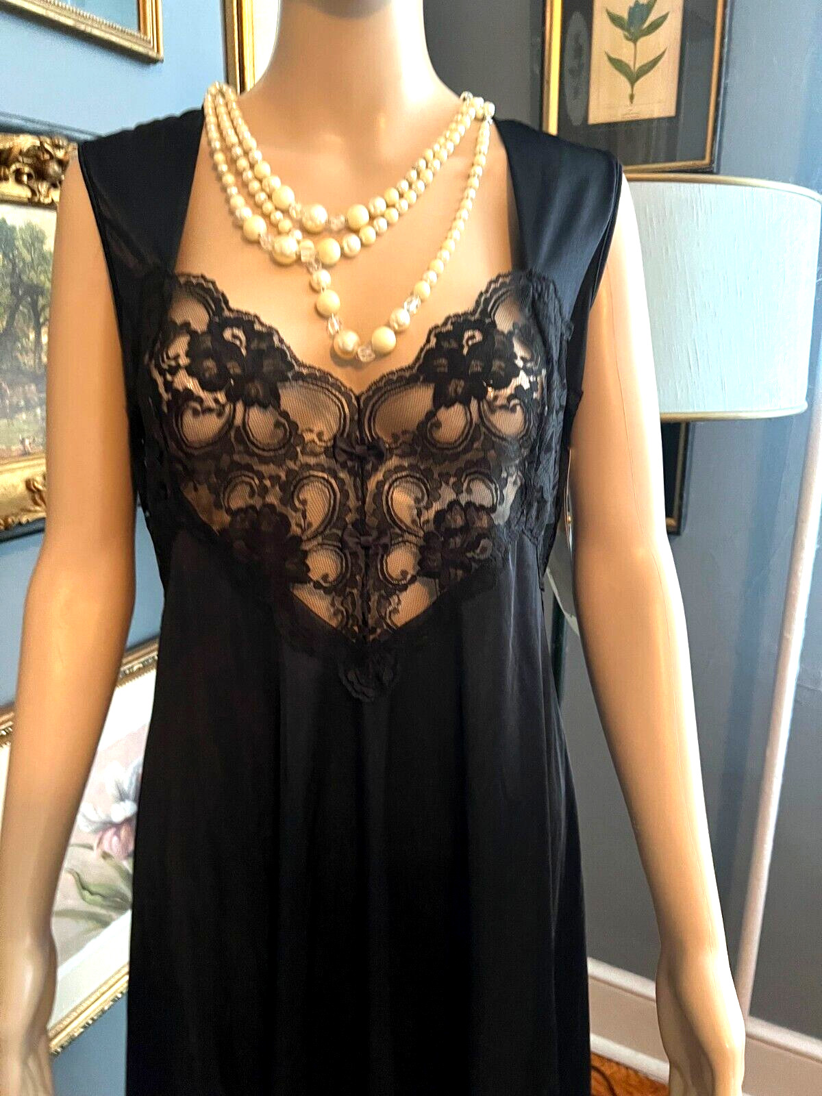 Vintage Nightgown Soft Moments New York Large NWT Black
