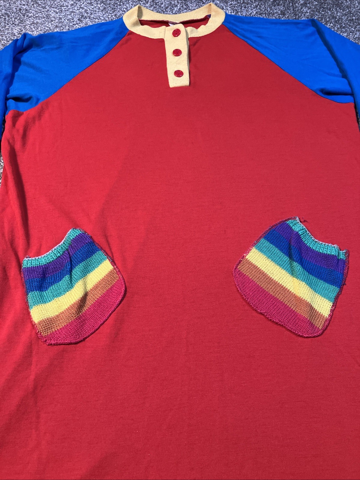VTG 80’s Jennifer Dale Color Blocked Shirt Rainbow Bright Nighty Punky Brewster