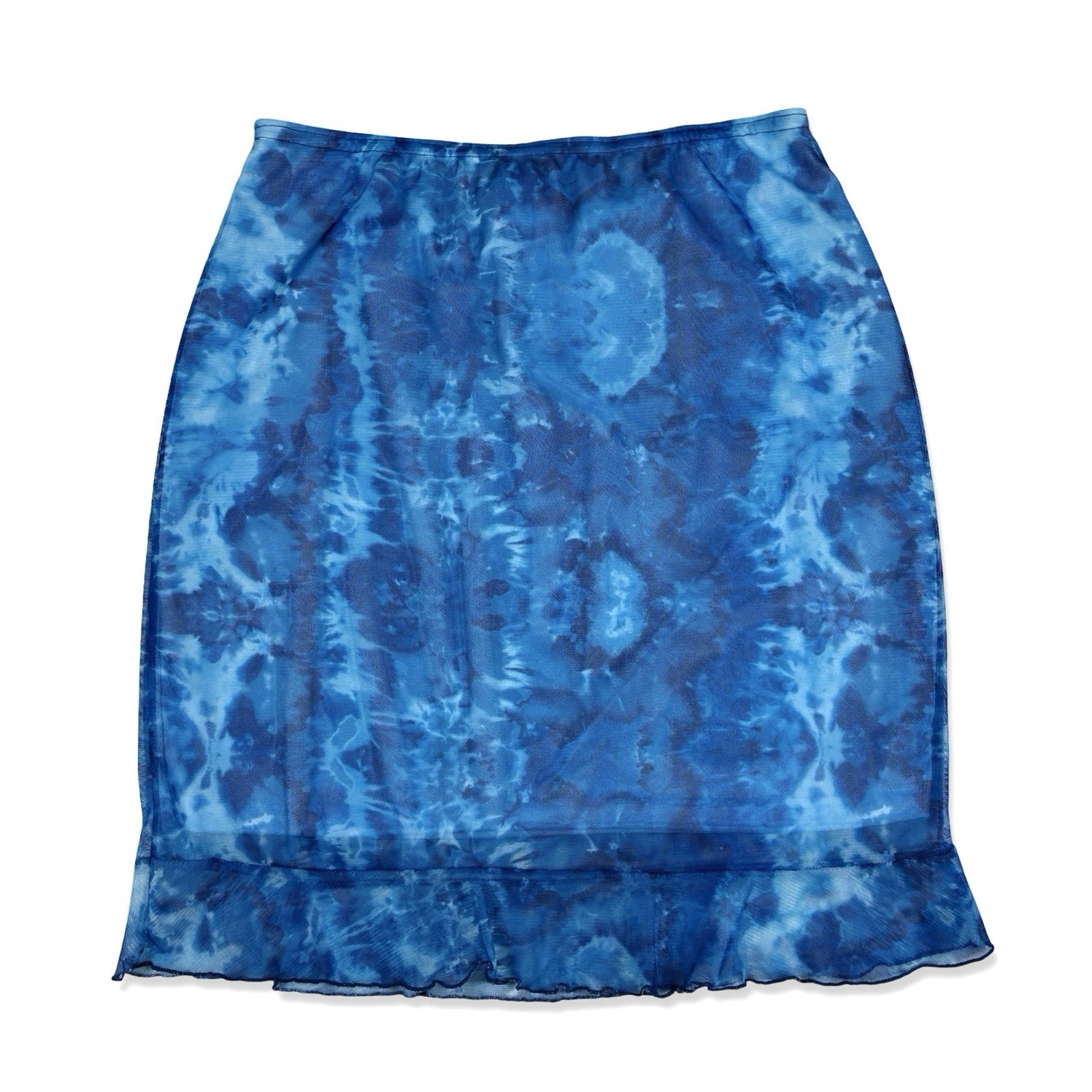 RAG Women’s Vintage 90’s Y2K Blue Mesh Skirt Grunge L