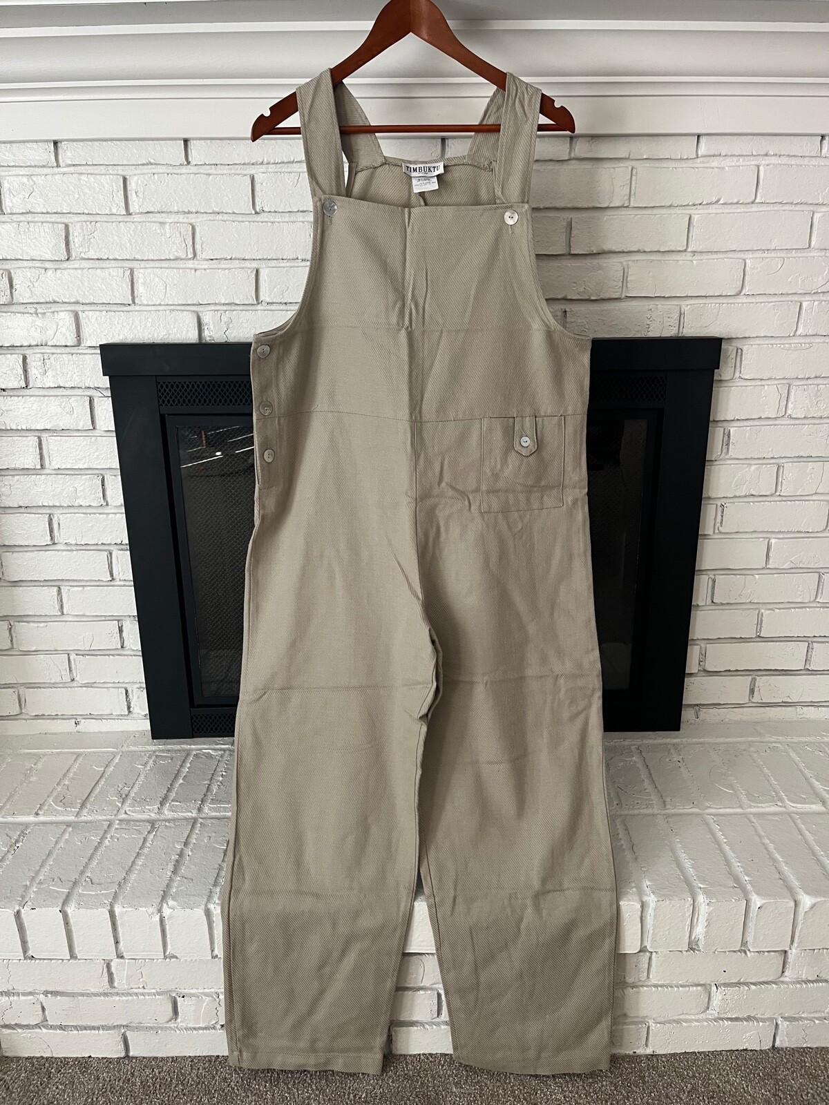 Vintage Timbuktu Station Women’s Overalls Sz 2 Excellent Condition, Beige / Tan