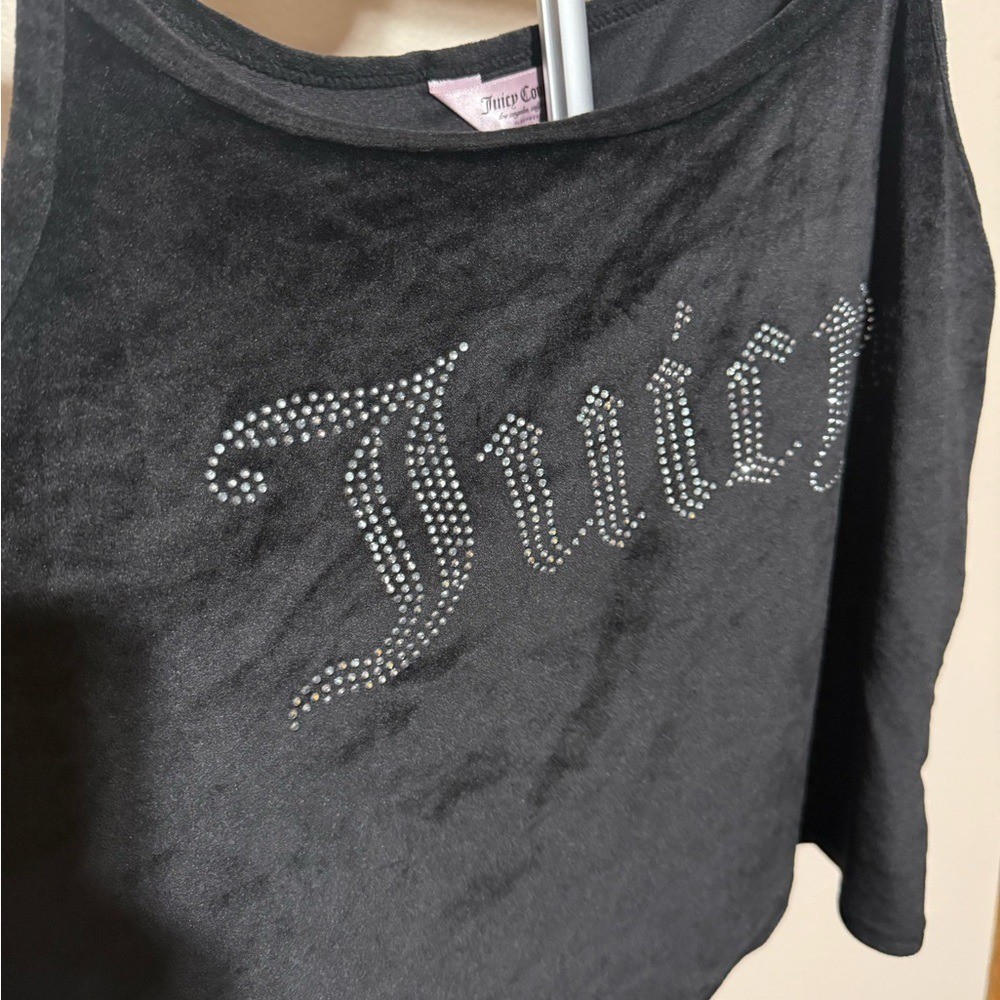 Juicy Couture Black Camisole with Embellished Logo