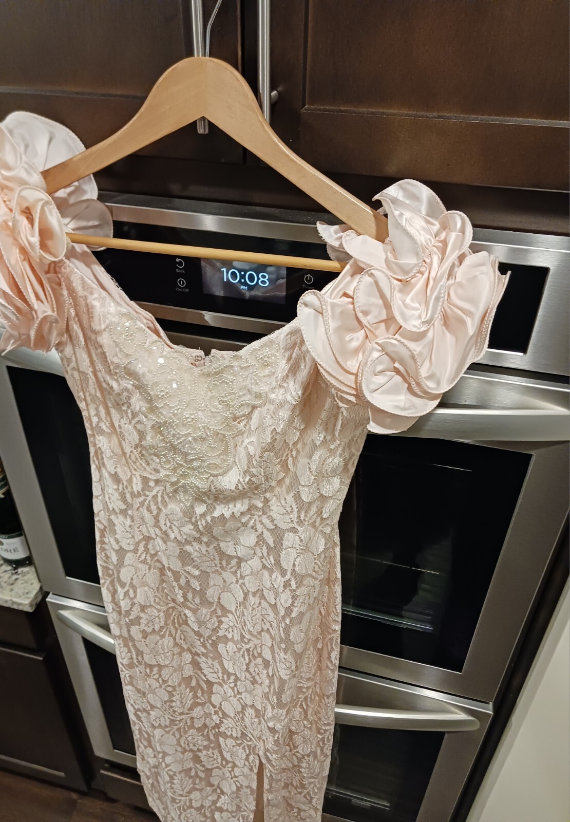 Vintage Michaelangelo Pink Lace Beaded Dress XS-Small