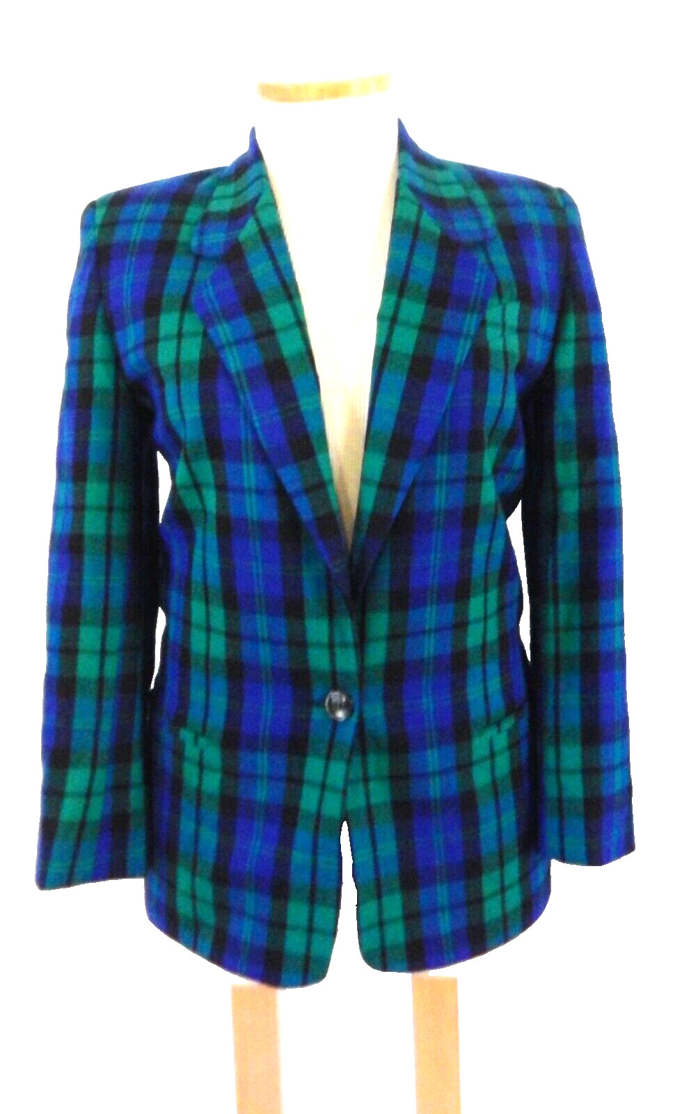 Vtg Talbots 100% Wool Lined 2Pc. Plaid Blazer w/ Matching Shorts Sz 10 See Desc