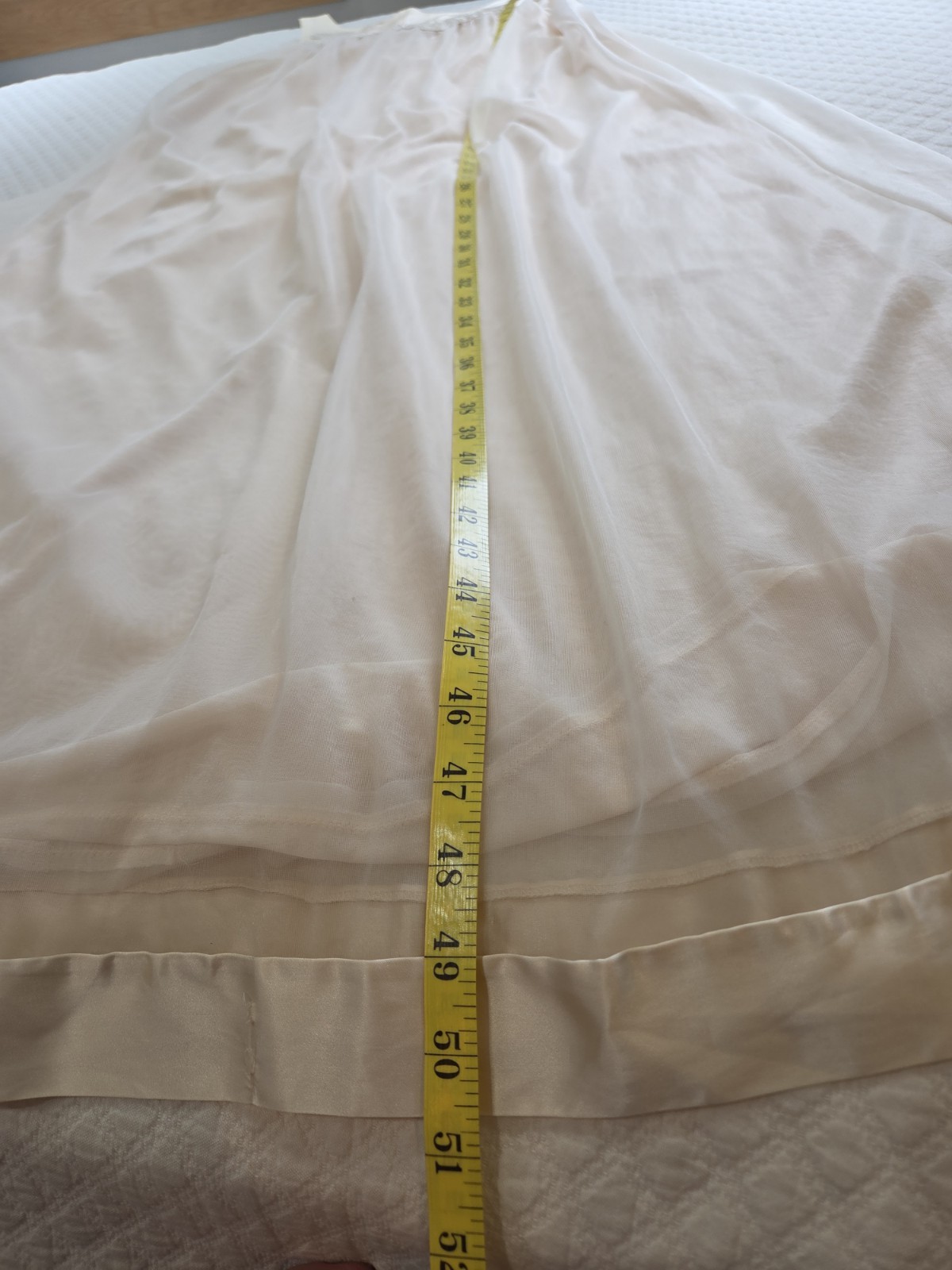 60s Gossard Artemis Butter Cream Nylon Chiffon Sheer Swing Nightgown Chemise