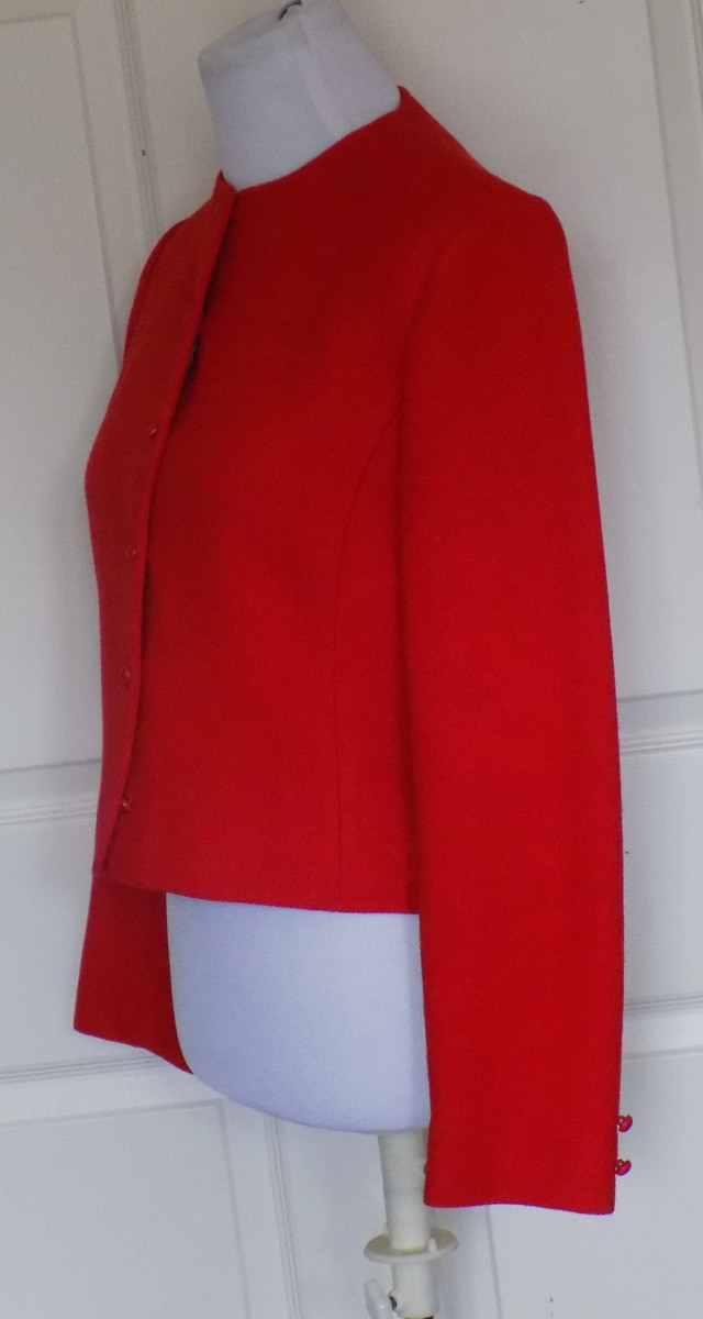 Vintage Lipstick Red Pendleton Wool Short Jacket B38 Virgin Wool Size 10