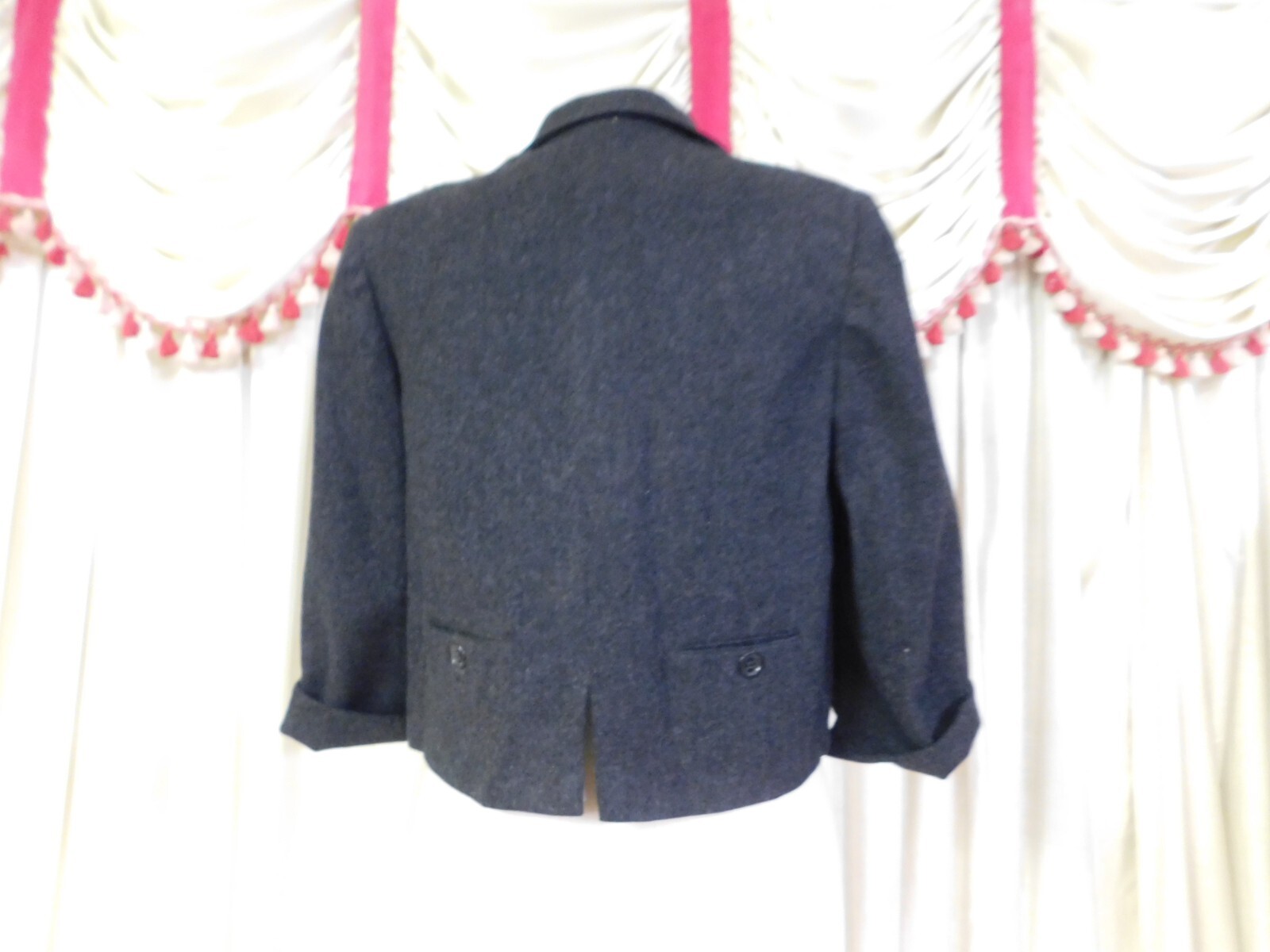Vintage 1940’s Wool Blazer Jacket Charcoal Gray BY PETTI 42″ Bust *