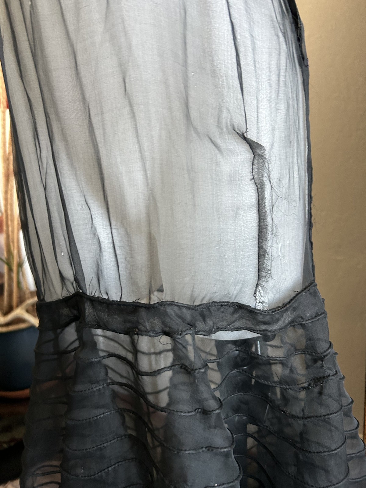 Vintage 1930s Sheer Black Mesh Net Gown Dress Bolero Set Bias Cut Deco Maxi S/M