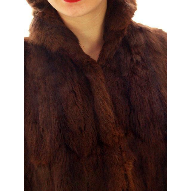 VTG 40s Dark Brown Sable Fur Convertible Stole Cape Hollywood Glamour O/S