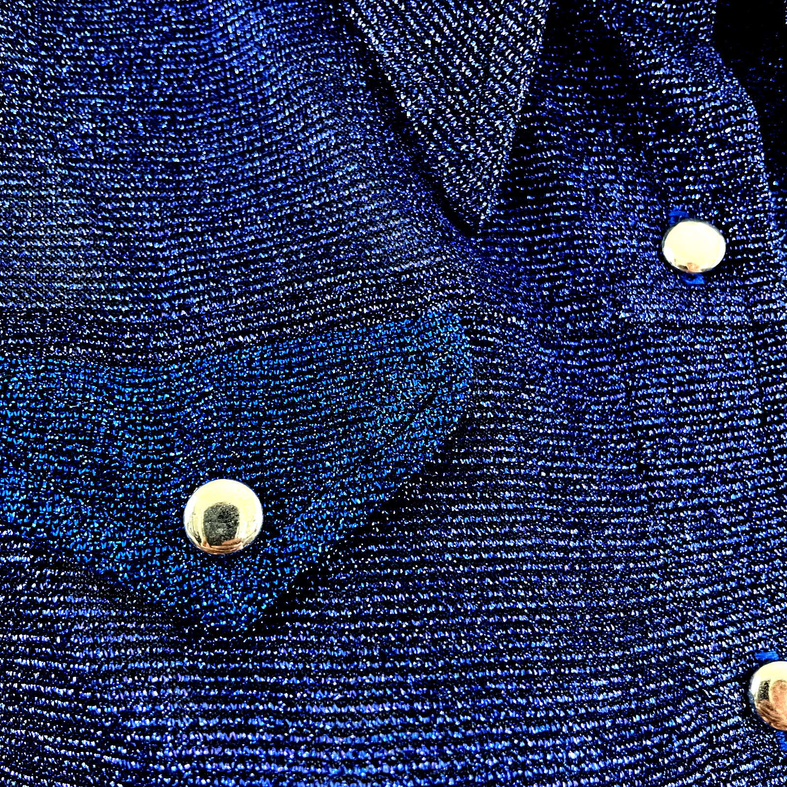 Vintage Blue Lurex Blouse Westco Collared Short Sleeve Button Up Shirt 1980’s