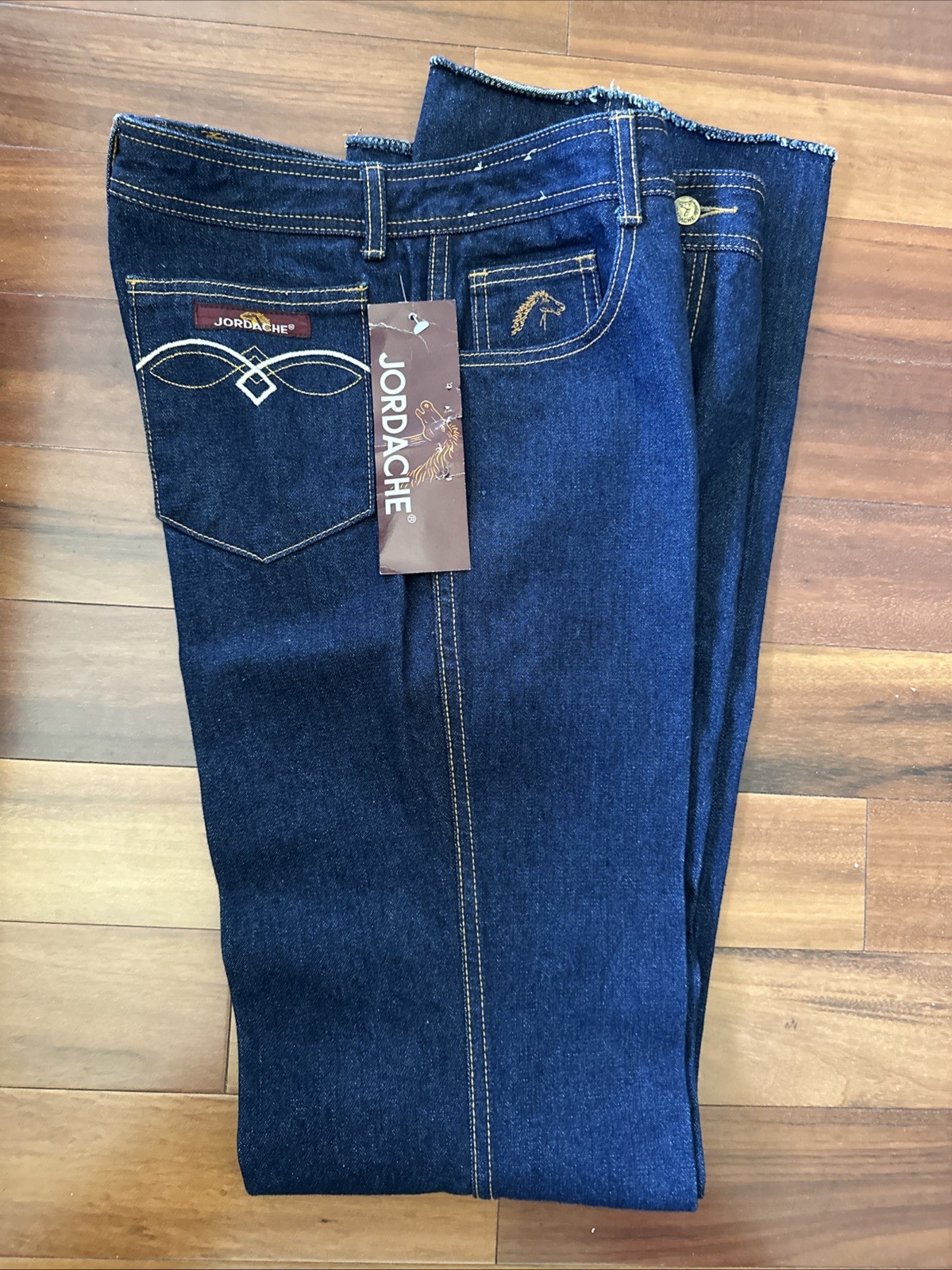 Jordache Vintage 80s Jeans 34 Long Length High Rise Dark Wash, Brand New