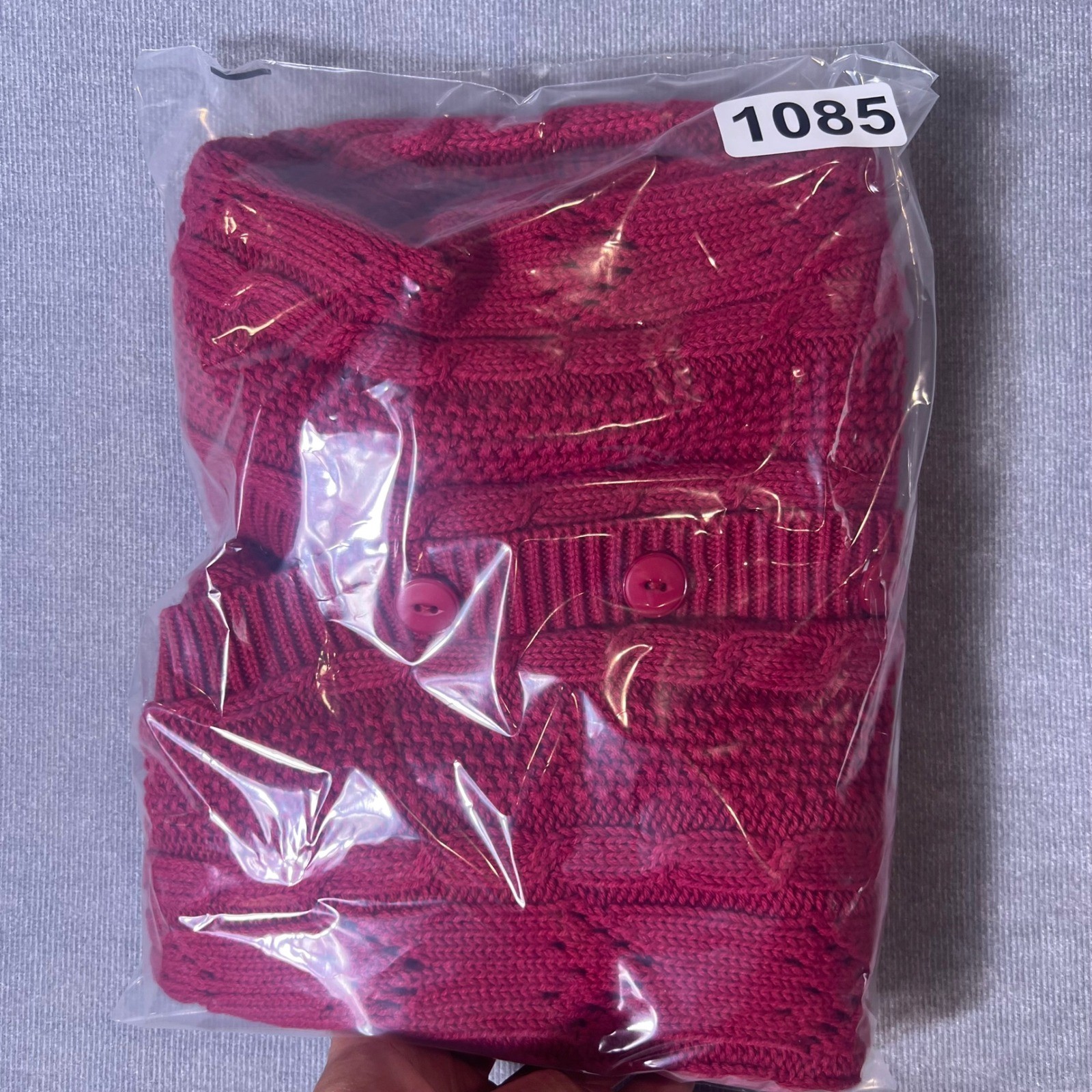 Vintage Beldoch Popper Red Cable Knit Button Front Sweater Vest Large 8 NWT