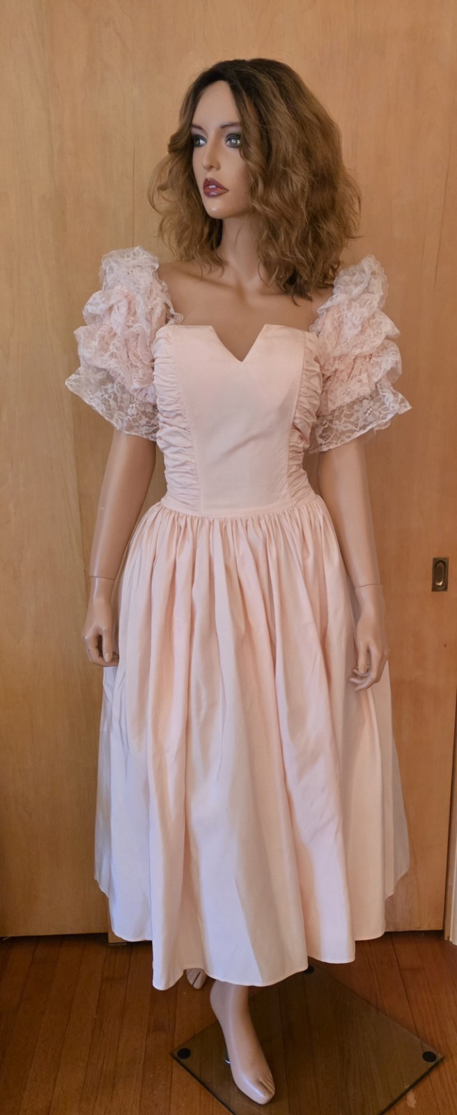 GUNNE SAX ~ VINTAGE 80’S PINK FRILLY PROM FORMAL DRESS ~ Refer To Measurements