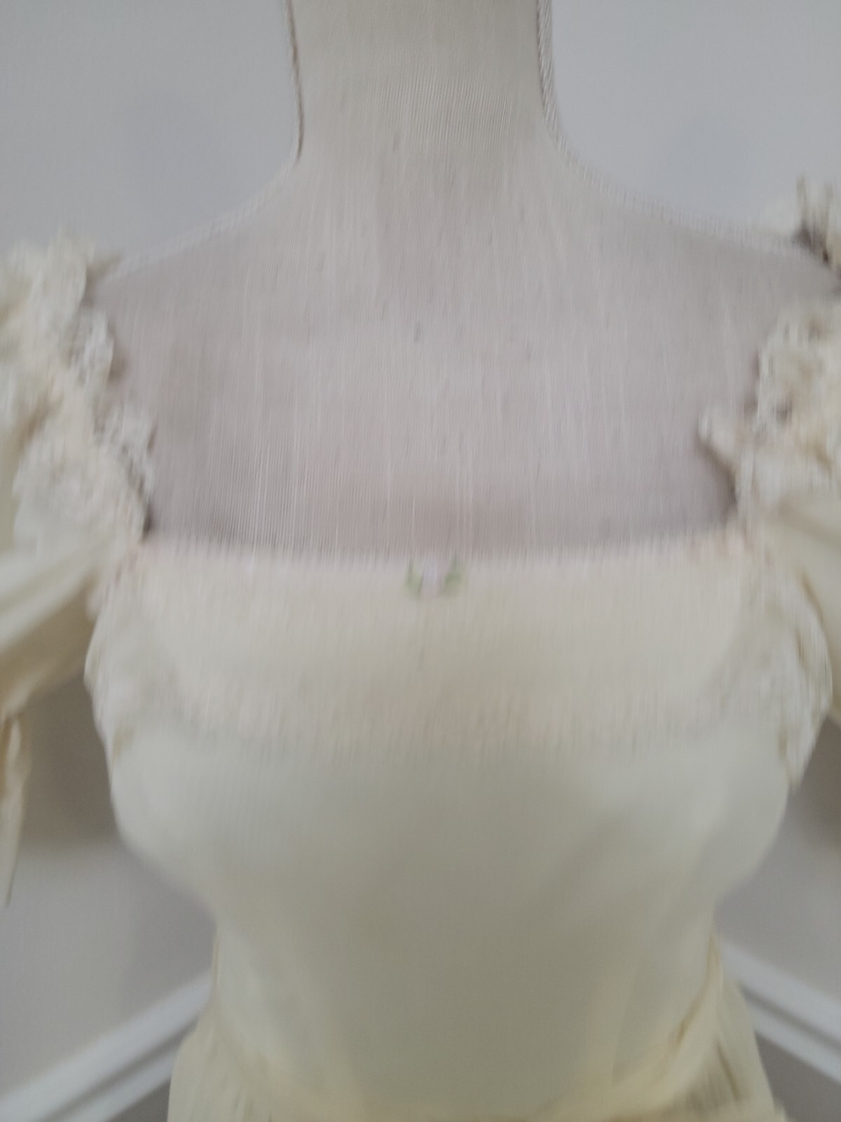 VTG70’s Candi Jones Ivory Ruffle Lace Dress/Prairie/Hippie/Wedding Beach Dress