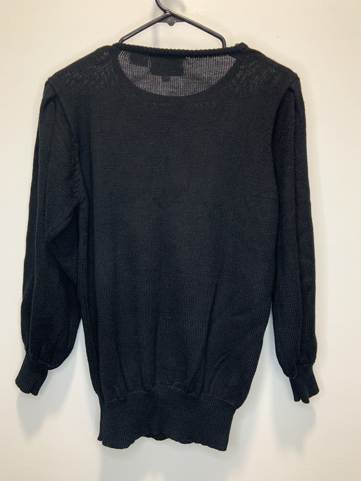 Campus Casual Of CA Vintage Sweater Womens M Black Gold Embellished Floral