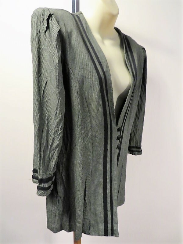 Vintage 1990s USA Michael Blake Blazer Suit Jacket Top Padded Shoulders Low Cut