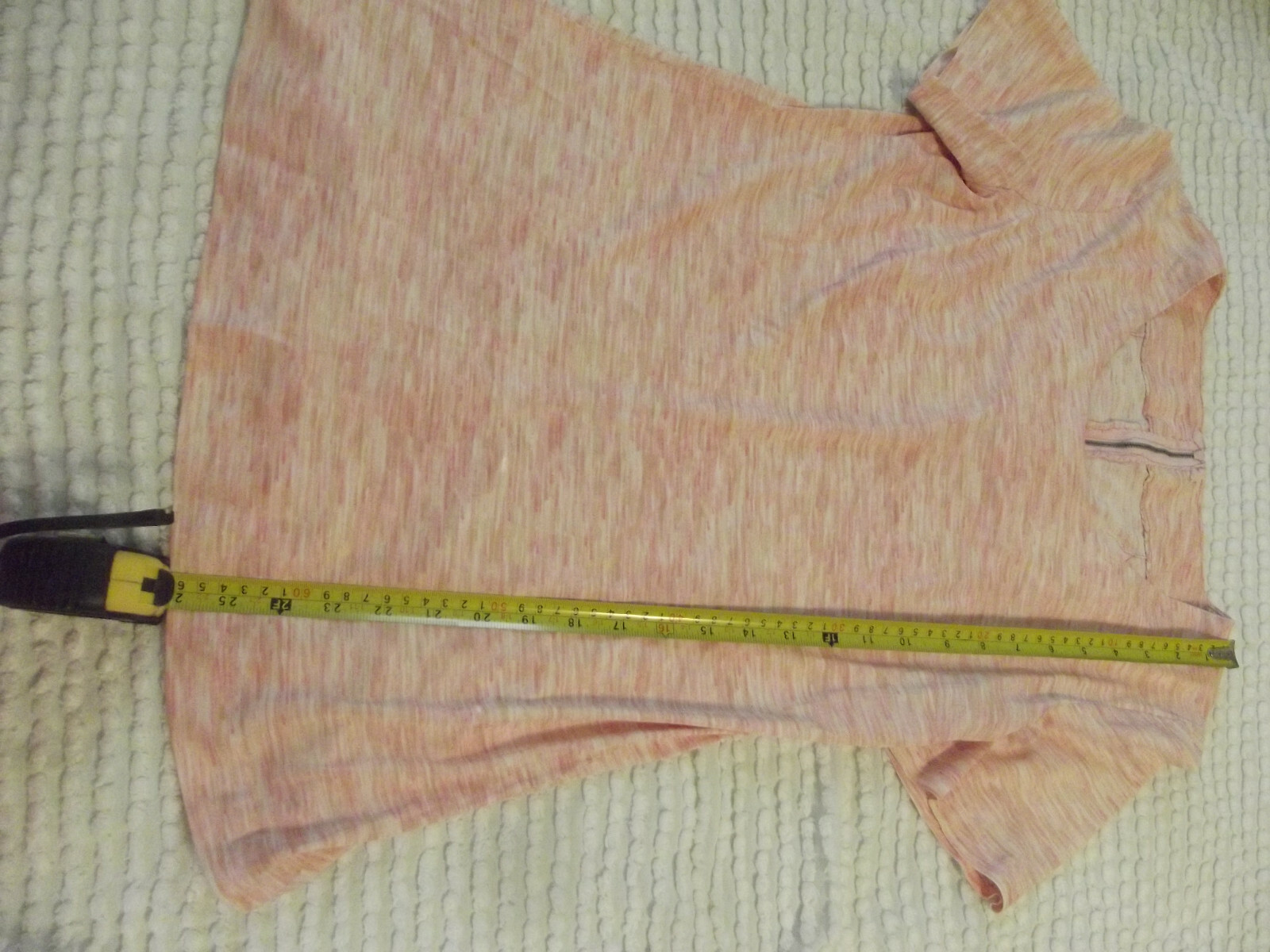 Vintage Hand Sewn simple Pull-Over shirt Back Zipper Size L/XL Pink Multi