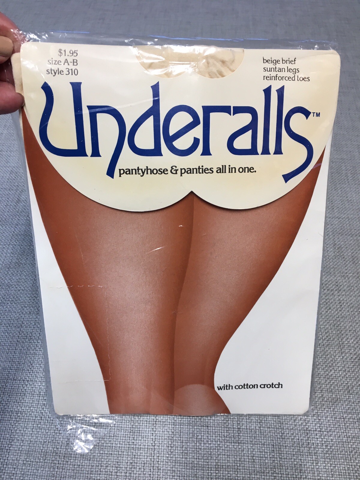 Vintage 1976 Underalls Pantyhose + Panties Sz. A-B Taupe Style 310 Suntan legs