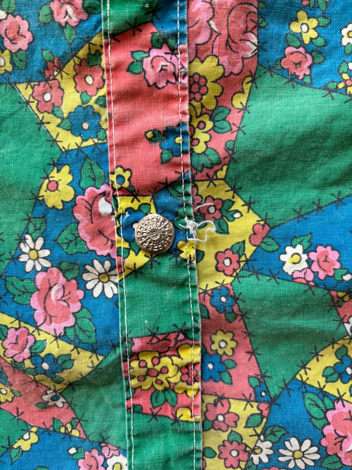 VTG 70s Handmade Muu Muu Floral House Dress, Overall Pattern Pocket Snaps