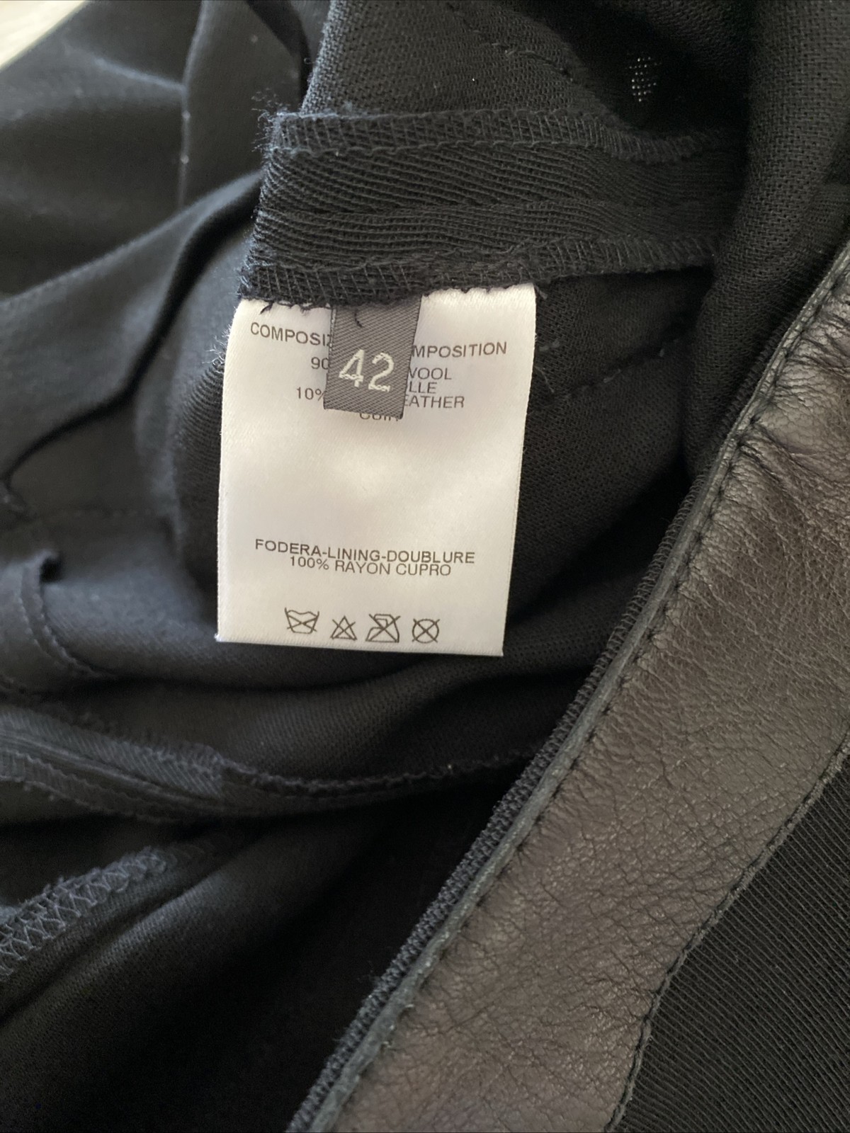 Alexander MCQUEEN vintage Black Supercalifragilistic Harness Pants Wool Leather