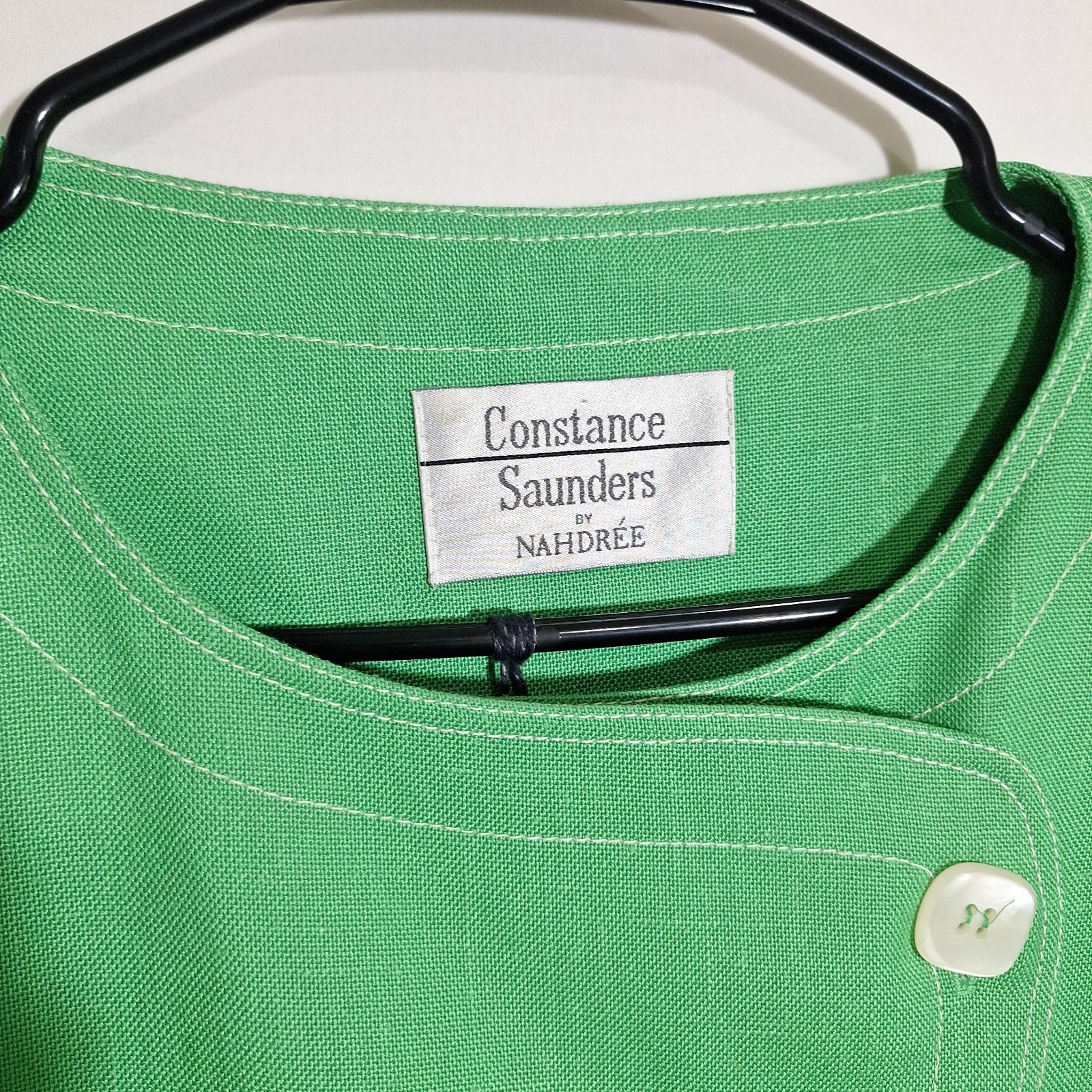 Vtg 80s Constance Saunders by Nahdree Green Skirt Suit Set Viscose Sz 12 Large
