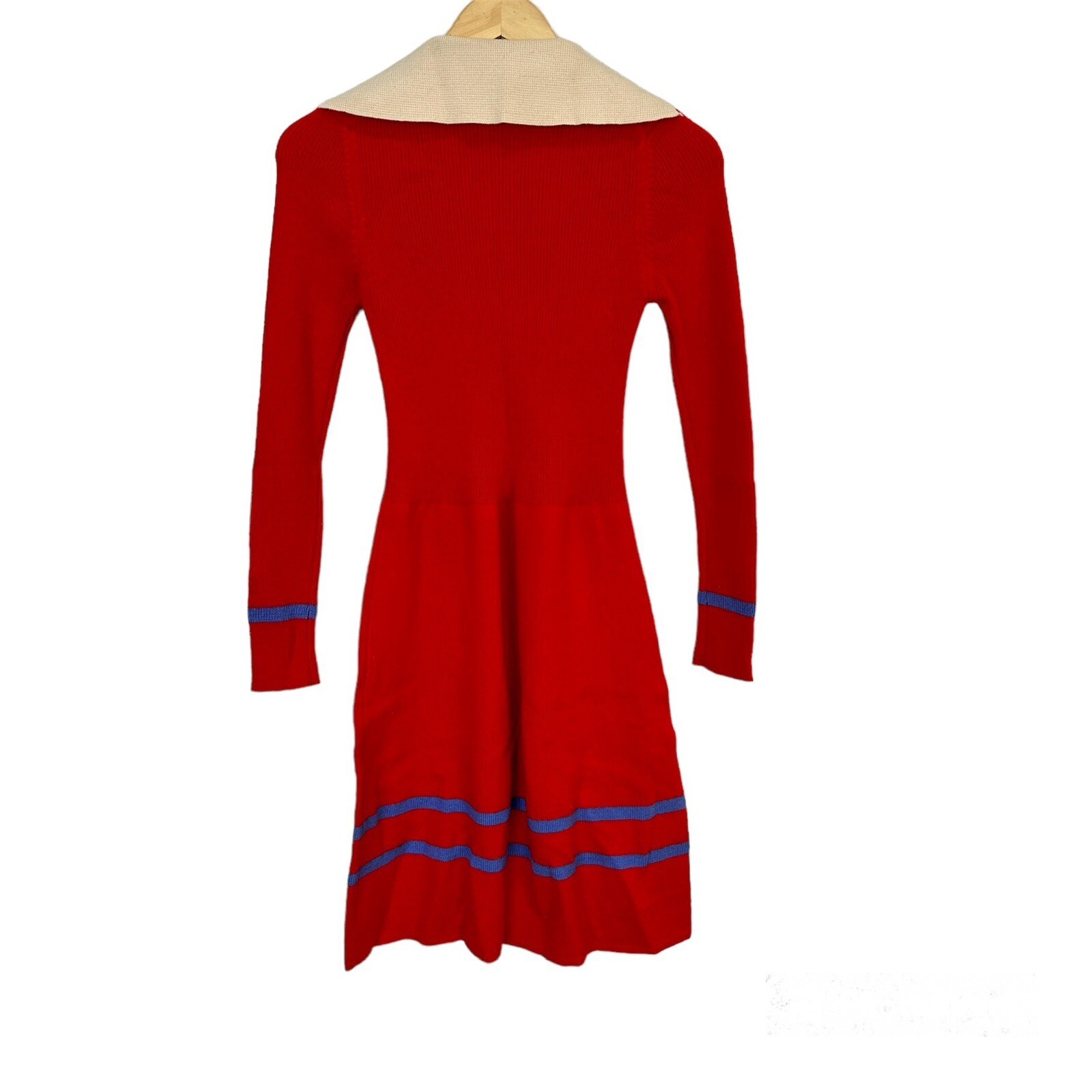 VTG Jon-Michel Red Wool Knit Long Sleeve Dress Stretched 70s Women’s Sz 10