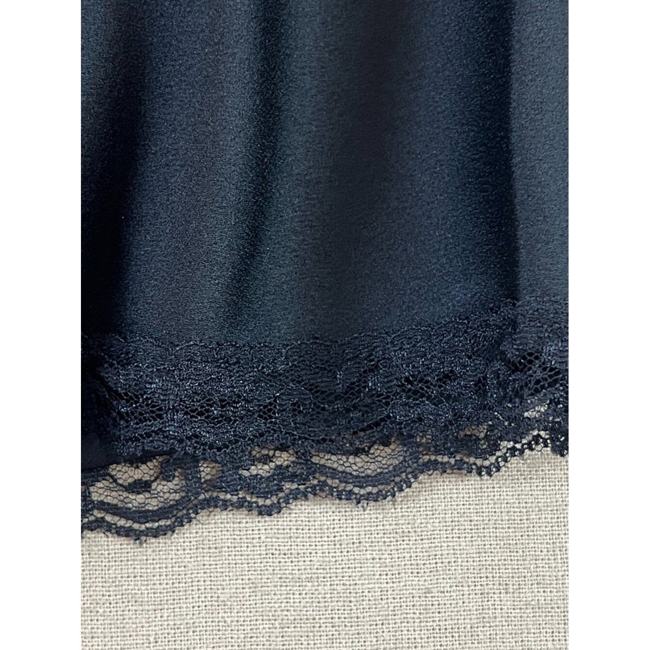 AND NOW THIS Black Satin Lace Bow Camisole Crop Top Coquette M Balletcore NWT
