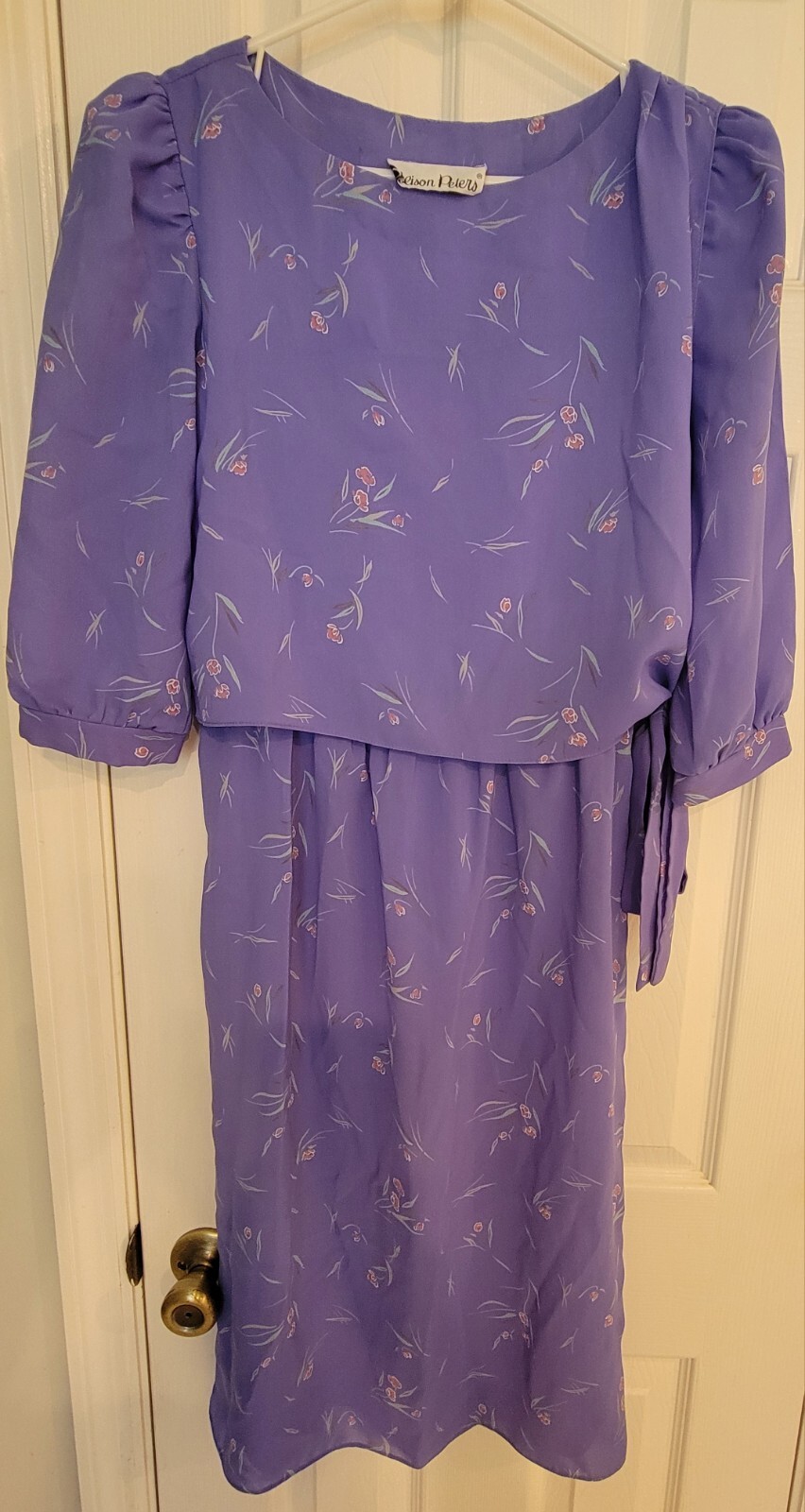 Vtg 80s Women’s Secretary Dress Alison Peter’s Size S