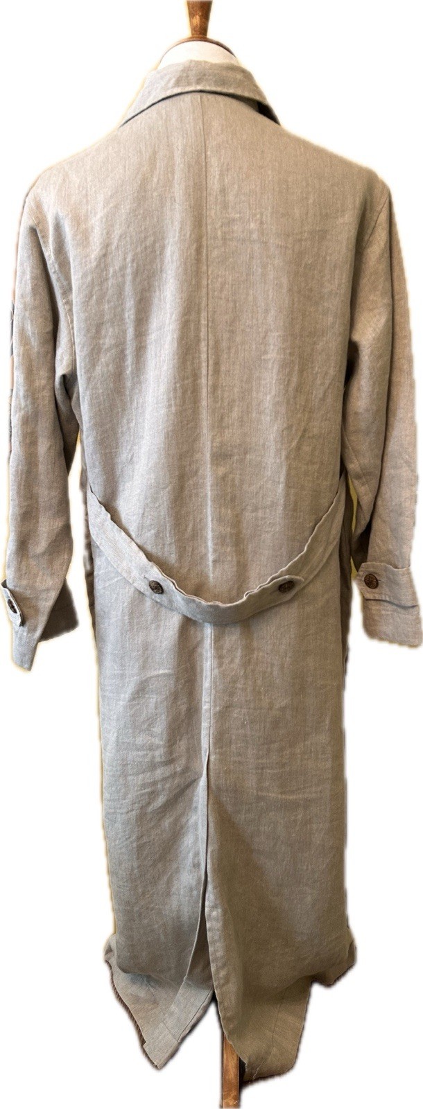 VTG GAP Long Linen Duster Trench Coat Jacket Small Normcore Dead stock EVC