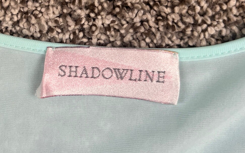 Vtg Shadowline 2 Pc Night Gown & Robe Housecoat Size M Blue Pink Flowers 70s
