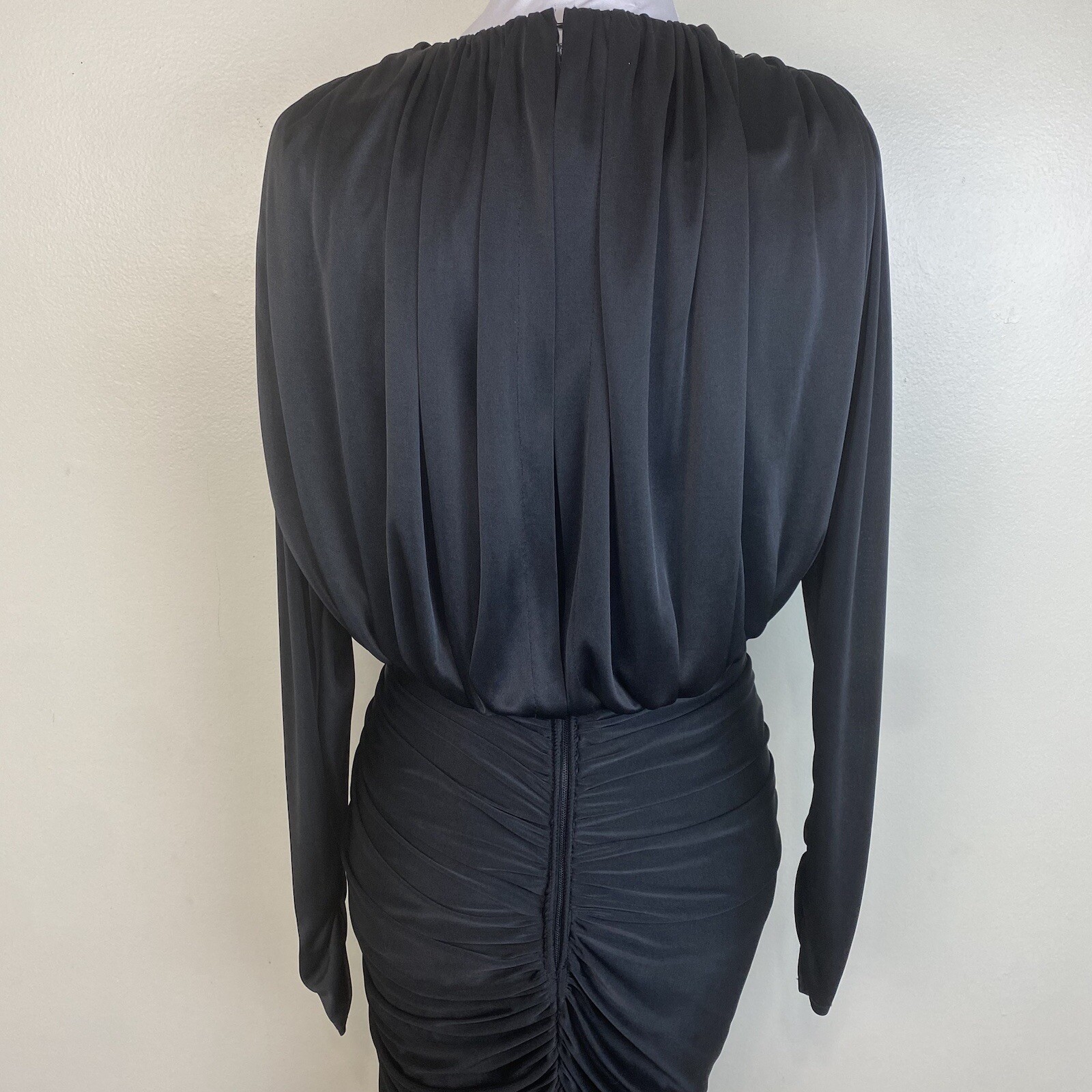 Vintage 80s Black Rhinestone Embellished Disco Cocktail Dress Size Small