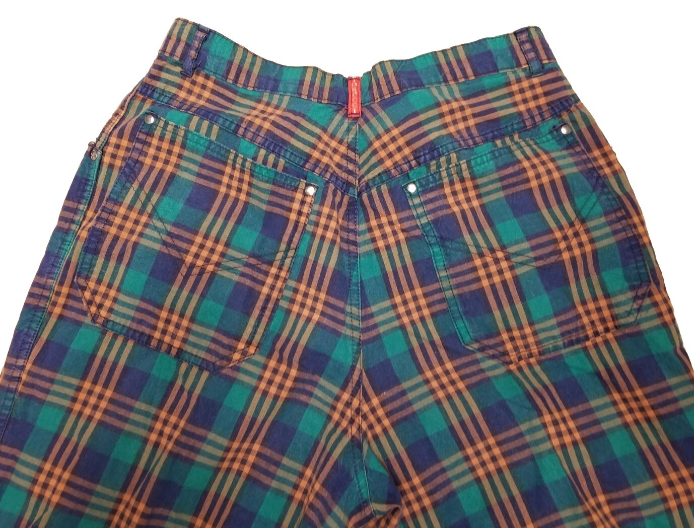 RARE Vtg 80s FIORUCCI Plaid Pants US 30-31 Punk Designer Italy Retro Grunge 70s