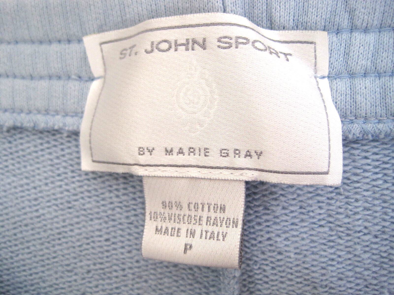 Vtg ST. JOHN SPORT Sweatsuit MARIE GRAY 2 Piece Shirt Sweatpant Italy Size M & P