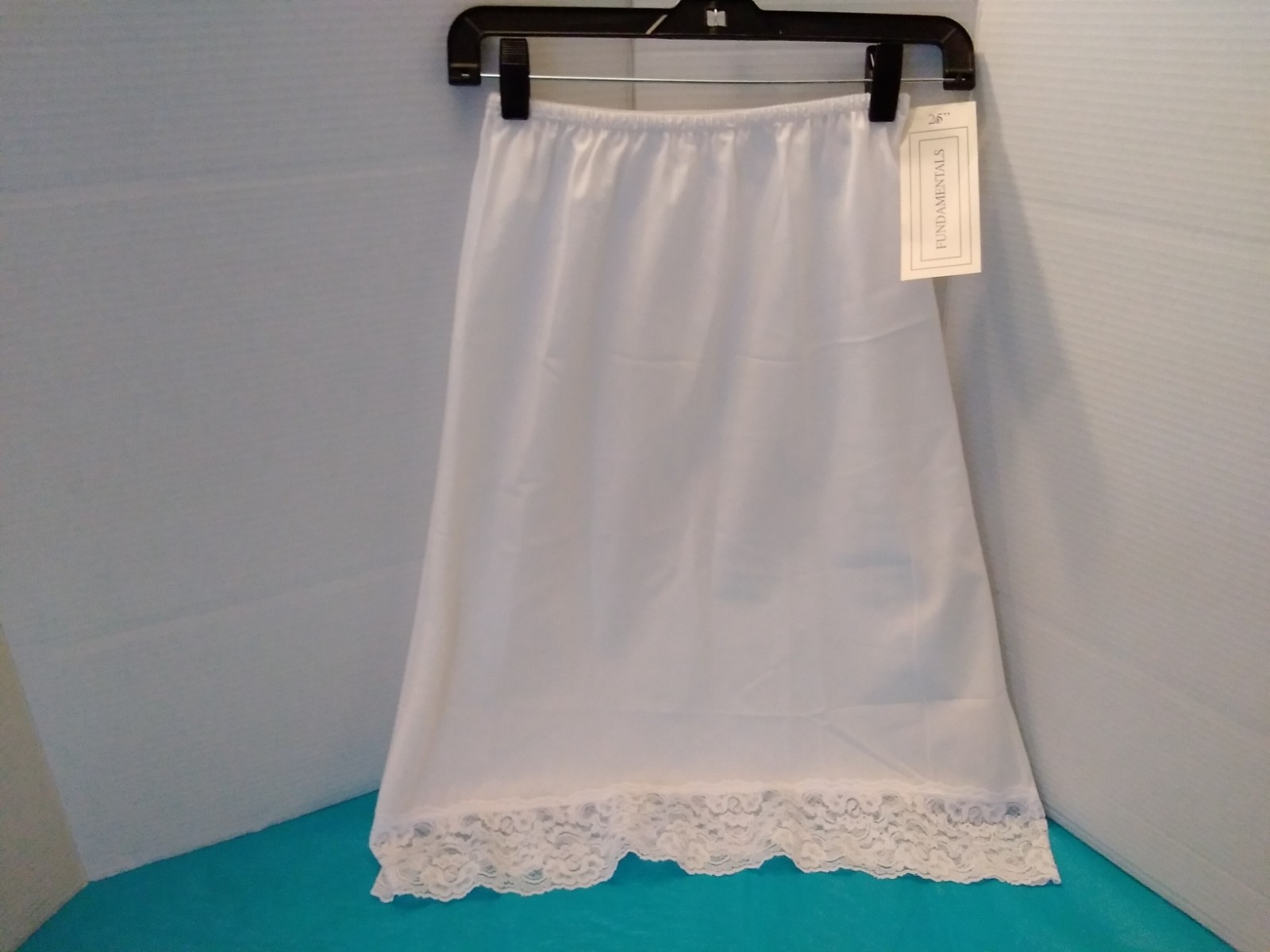 Vintage Sears Half Slip White Lace Hem Small Poly Cotton