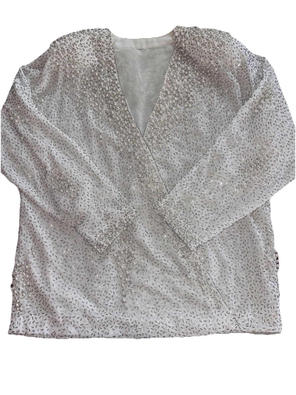 Vintage Victoria Royal Ltd Pearl Beaded Sequin Embellished Evening Tunic Top 12