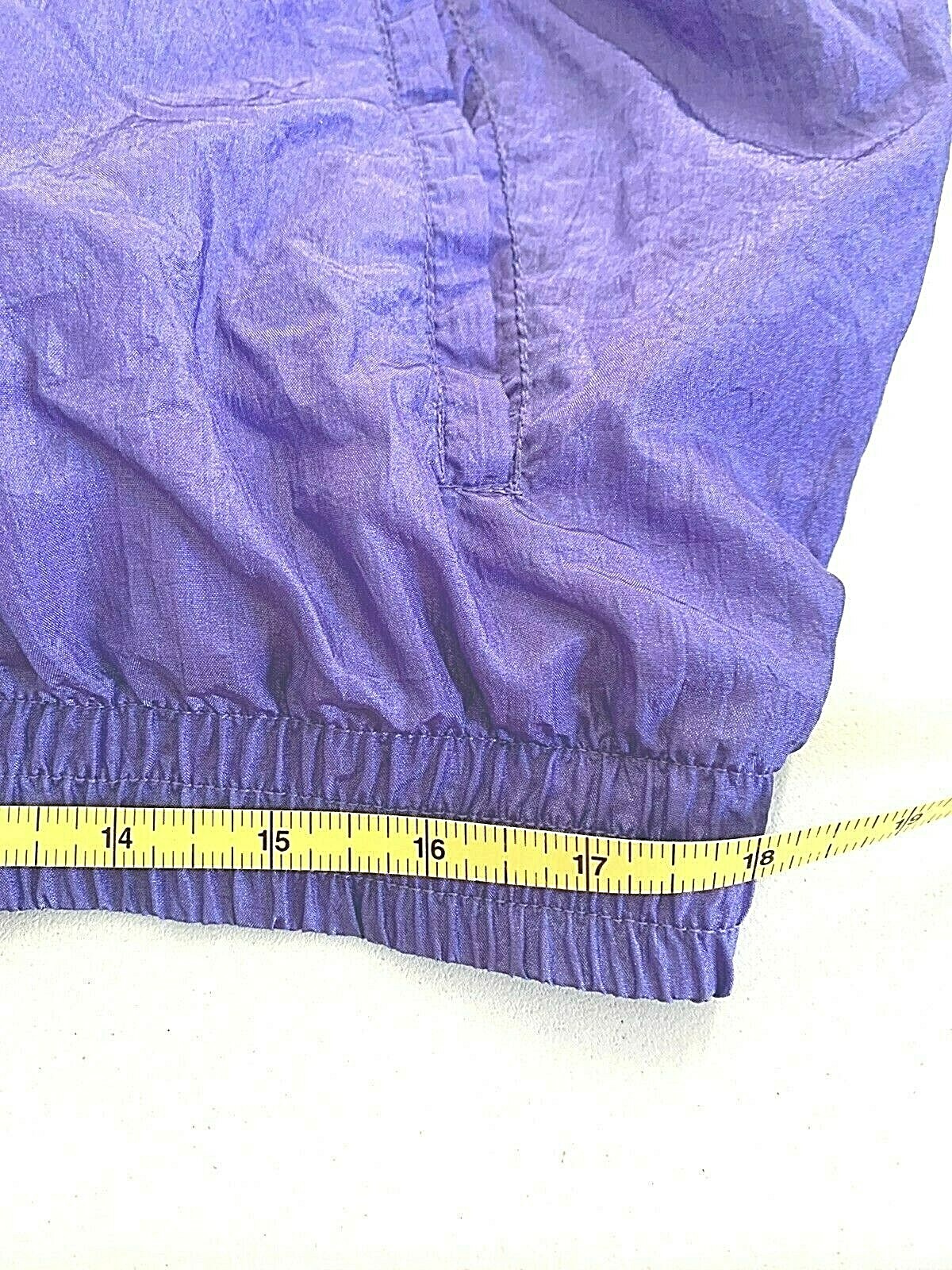 Vtg 80s Women L Windbreaker Track Jacket Lined Purple Teal Retro Swifty Boho