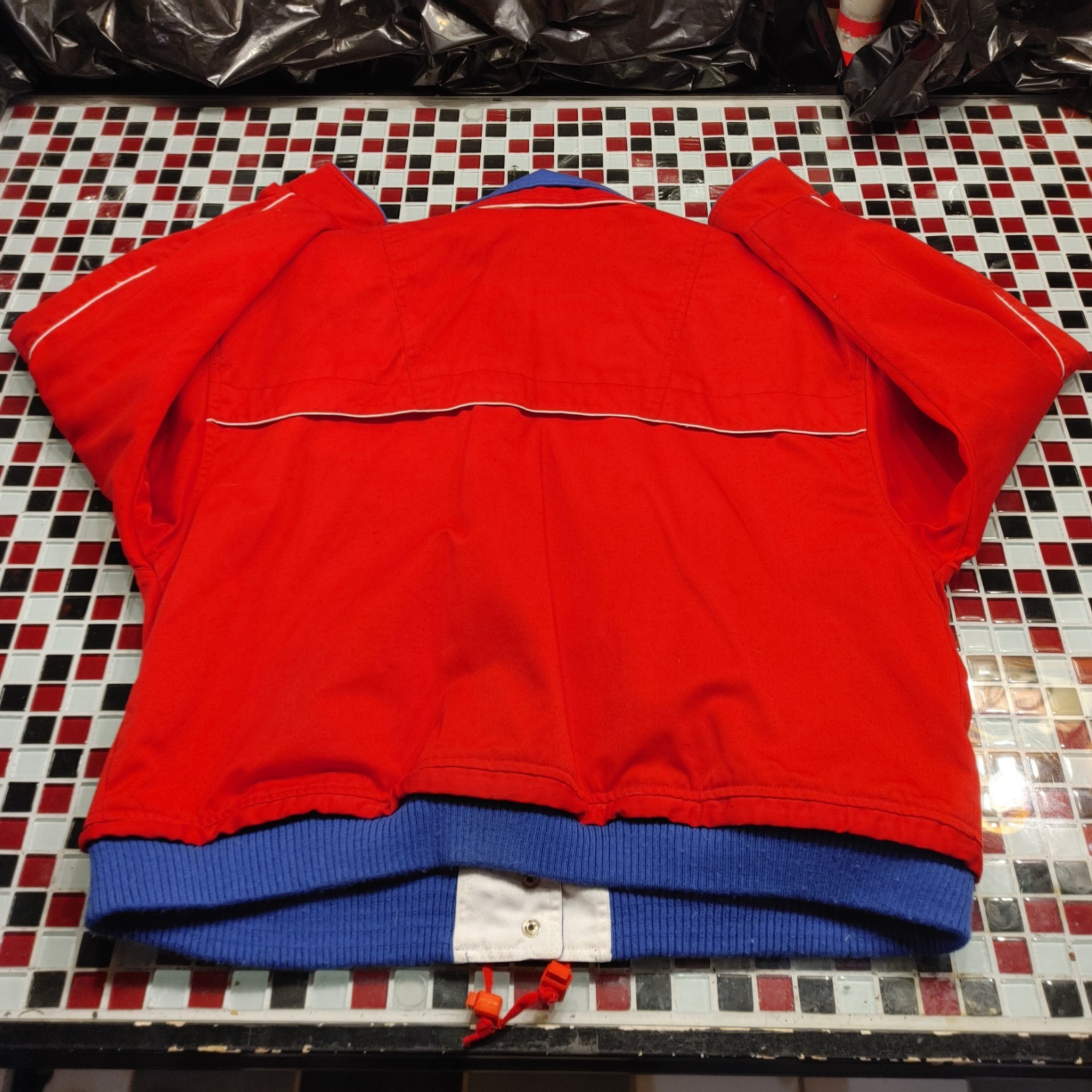 VTG Andy Johns Red Blue LARGE Womens Jacket Coat