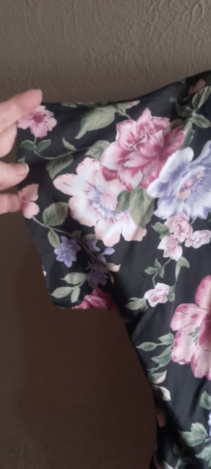Vtg,Damon Petite,Ruched Waist Women’s Blouse/Jacket,Shor Sleeve,Floral,Union Tag