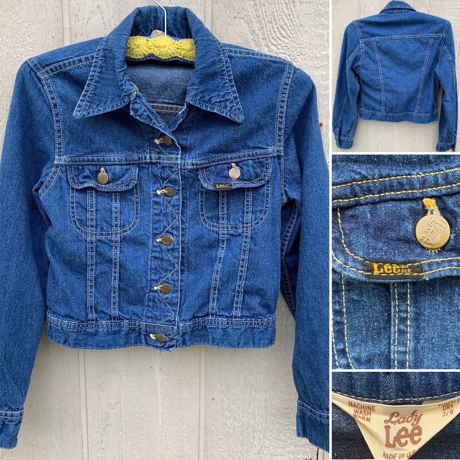 vintage Lady Lee denim jacket jean jeans jacket made in USA Size 7 8