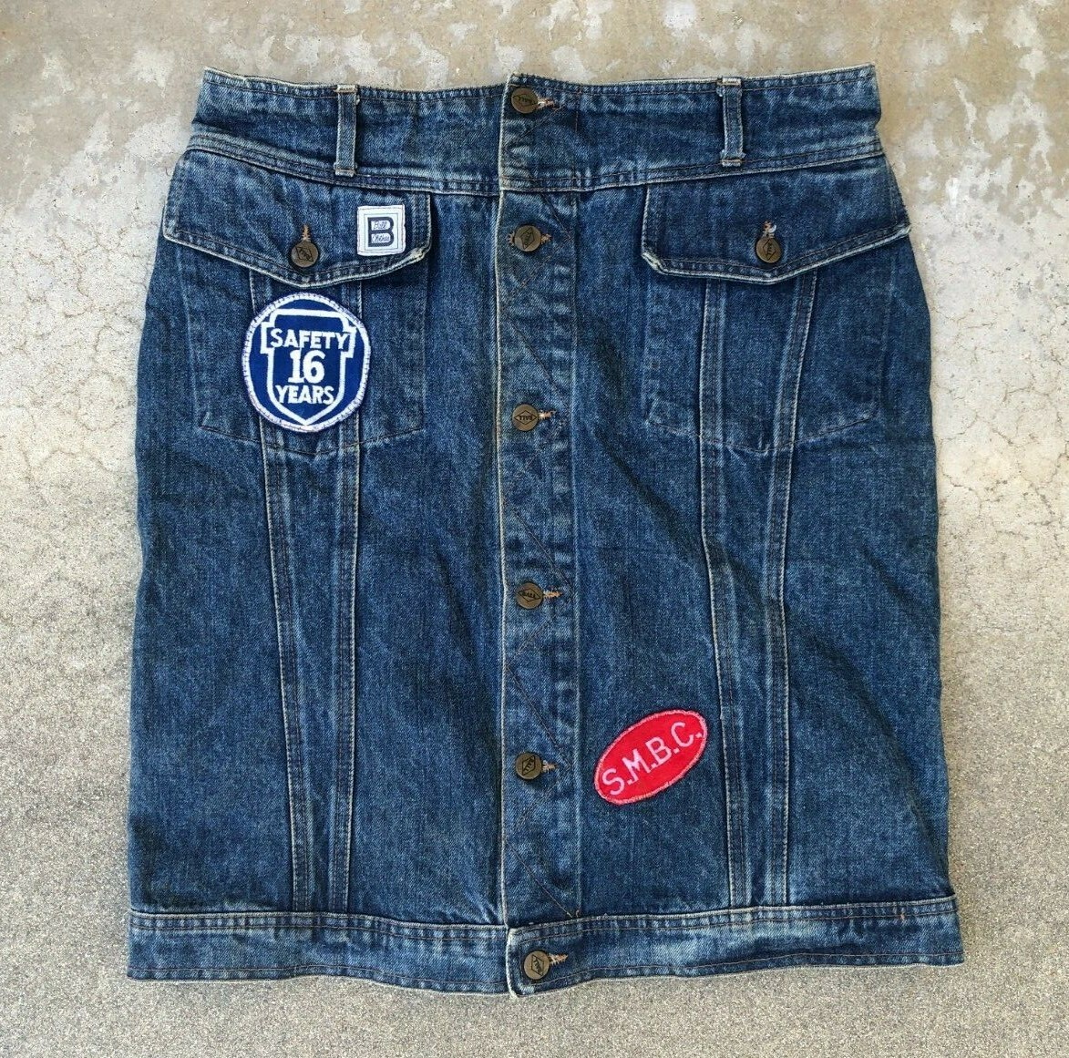 BALL Women’s VTG 90s The Ball Store Industry Denim Patch Knee Length Skirt | 50