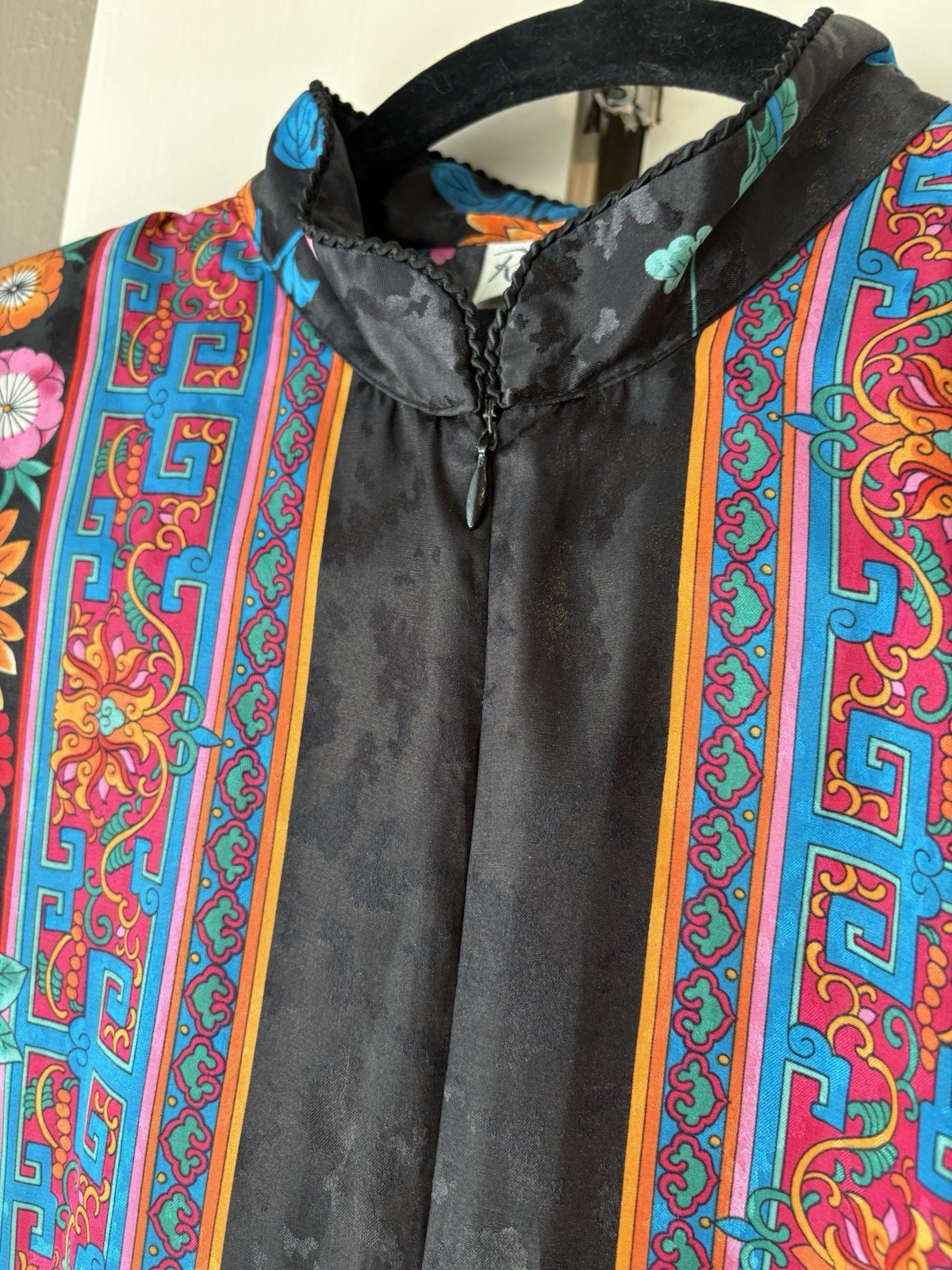 Vintage Ruth Norman New York Zipper Up In Front Kaftan Dress Robe Kimono Sz M