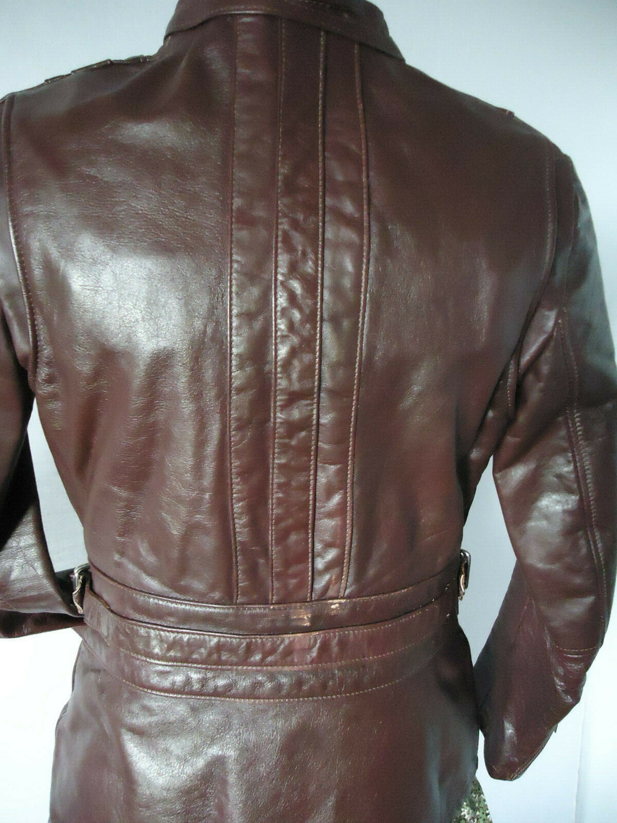 VTG 80s womens LEATHER biker JACKET cafe racer 12 LAC-DROLET CANADA