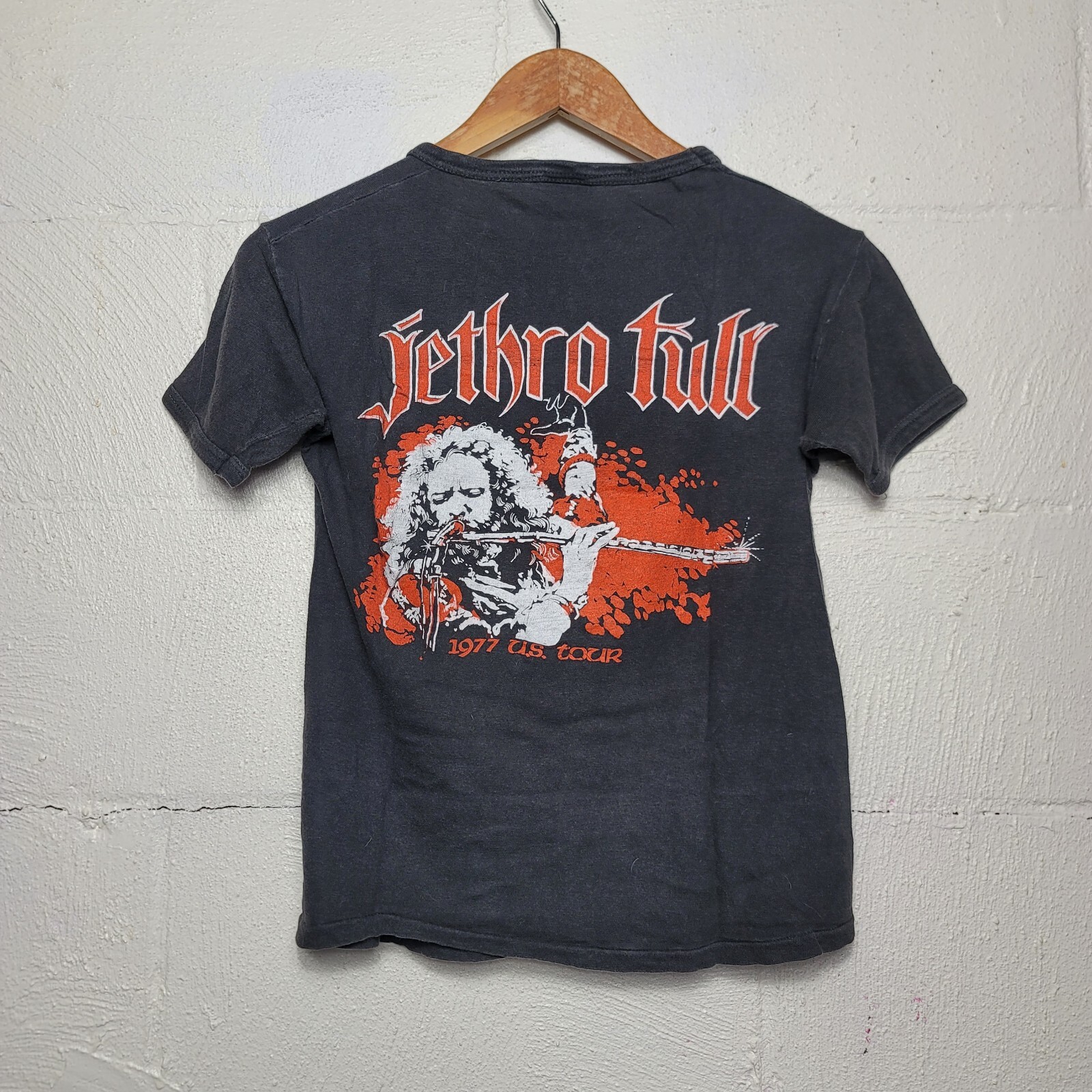 Vintage 1977 70s Jethro Tull U.S. Tour Double Sided Graphic Ringer T-Shirt Small