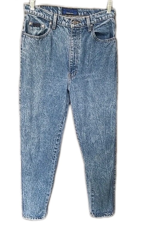 Vintage 80s 90s Streetwear Womens Acid Wash Relaxed Tapered Leg Denim Jeans30x30