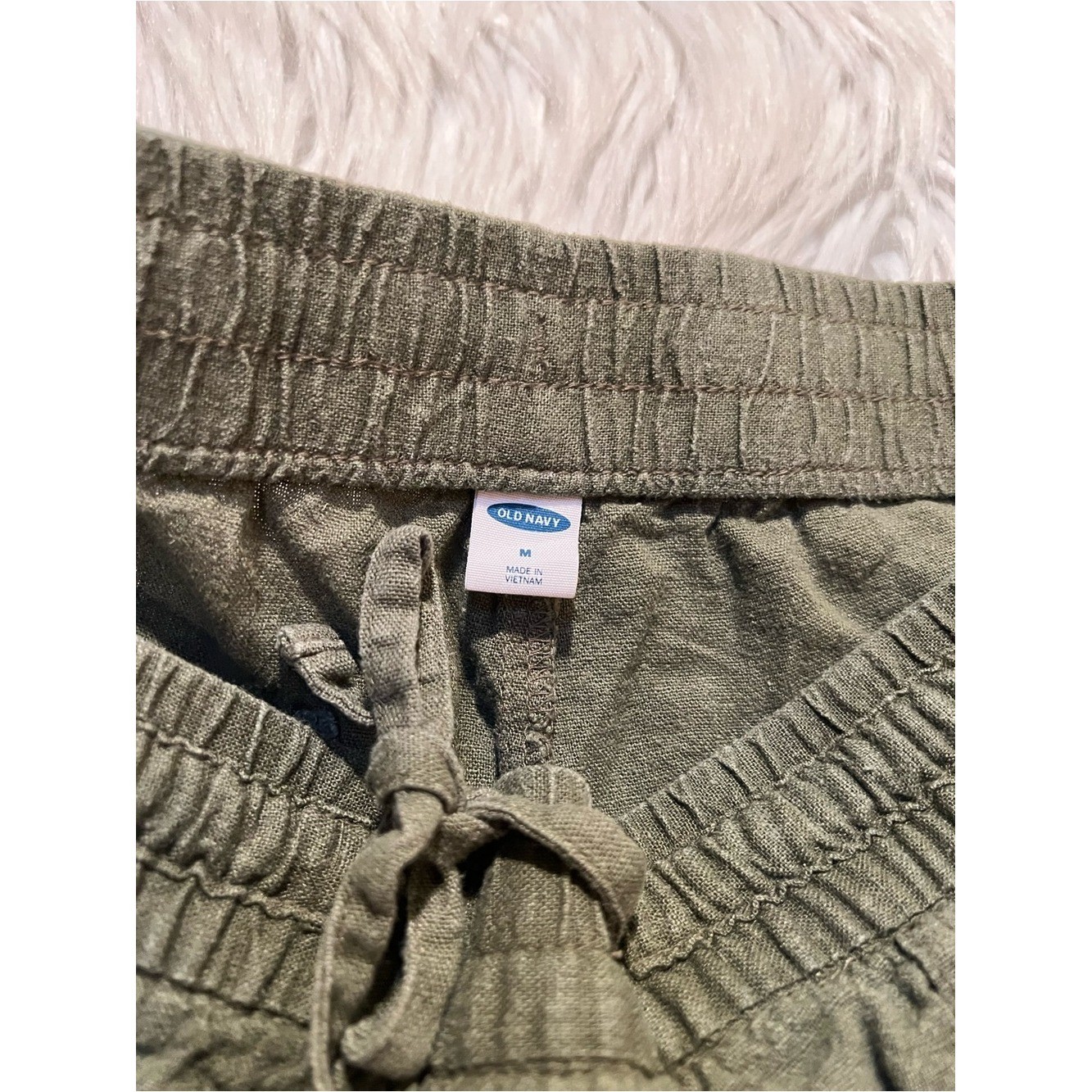 Old Navy Women’s Size Medium High Rise Linen Short Hunter Pines Green Utility