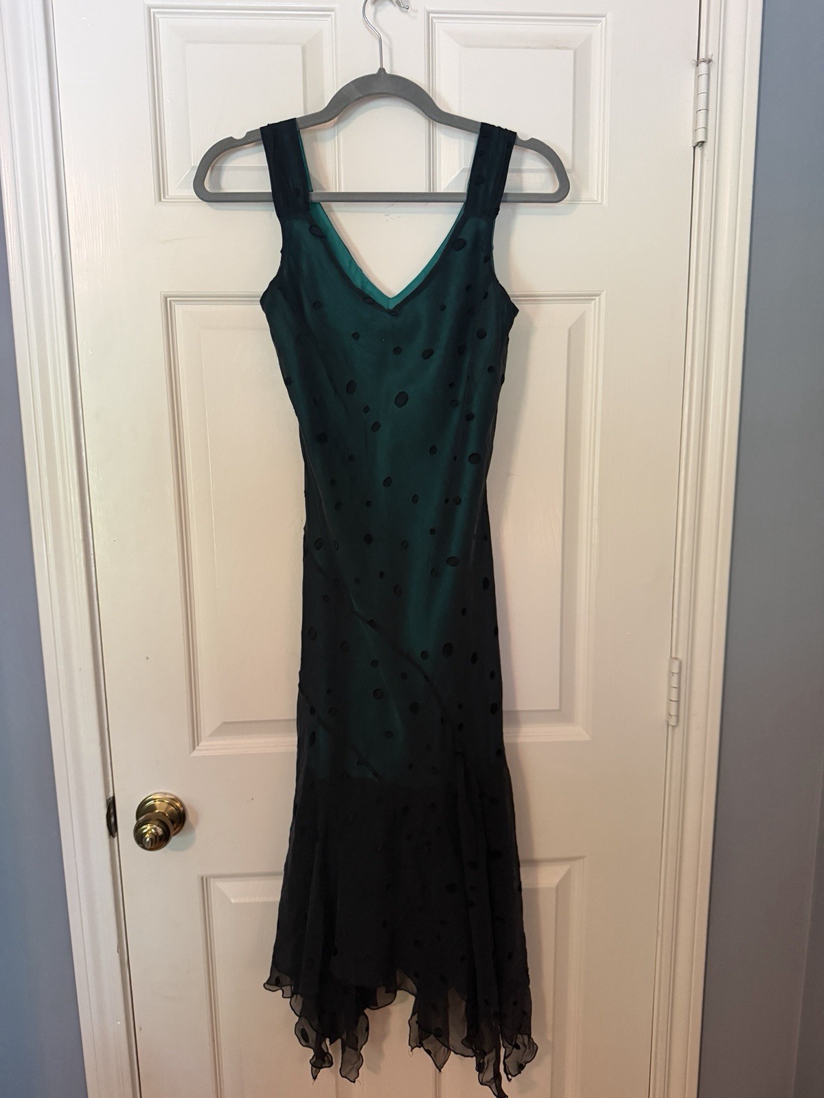 Vintage 90’s Jonathan Martin Studio Dress, Silk Blend Black W Green Lining Sz 6