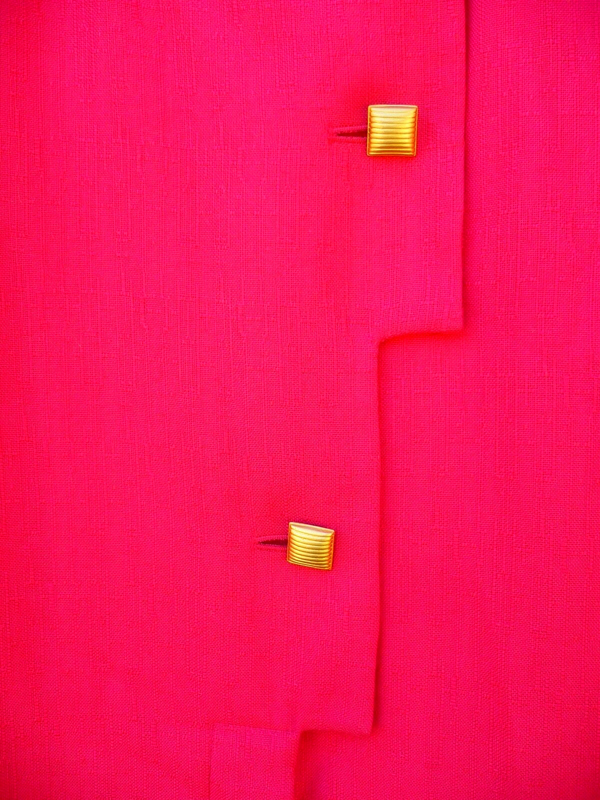 VTG 80S KASPER ASL SOLID HOT PINK CLASSIC BUSINESS DRESS TEXTURED KNEE L WOMEN